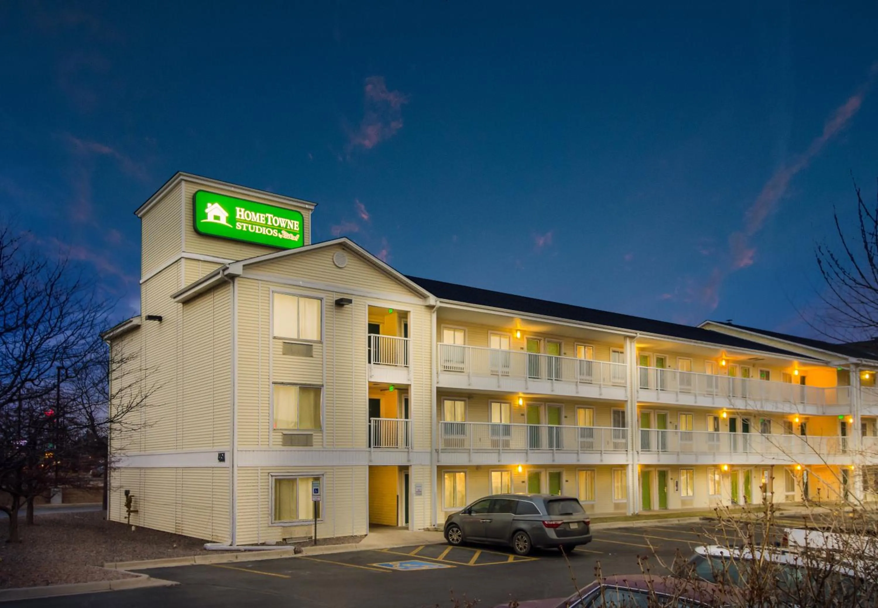 Property building in HomeTowne Studios by Red Roof Denver - Glendale/ Cherry Creek