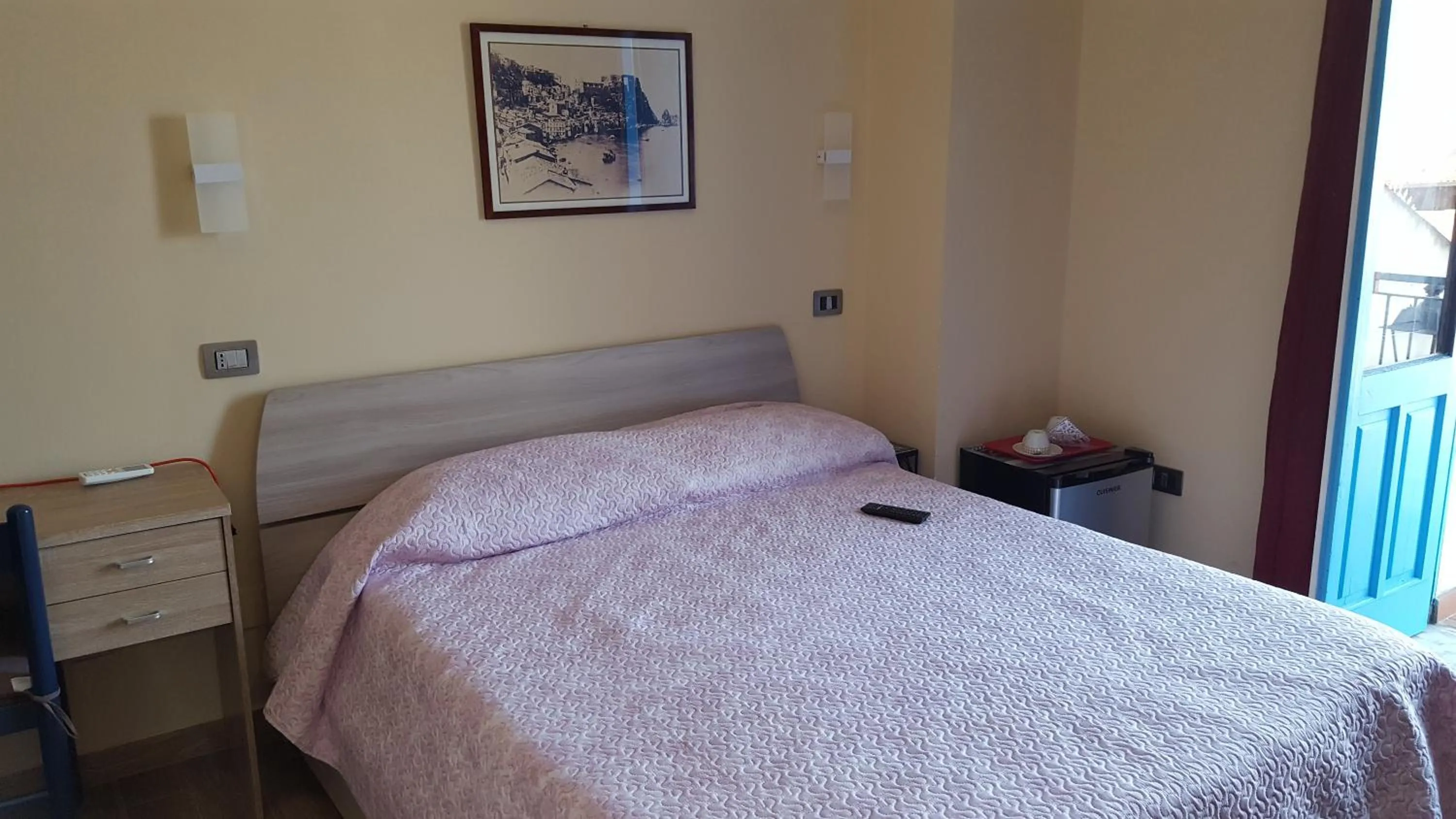 Bed in seaside room