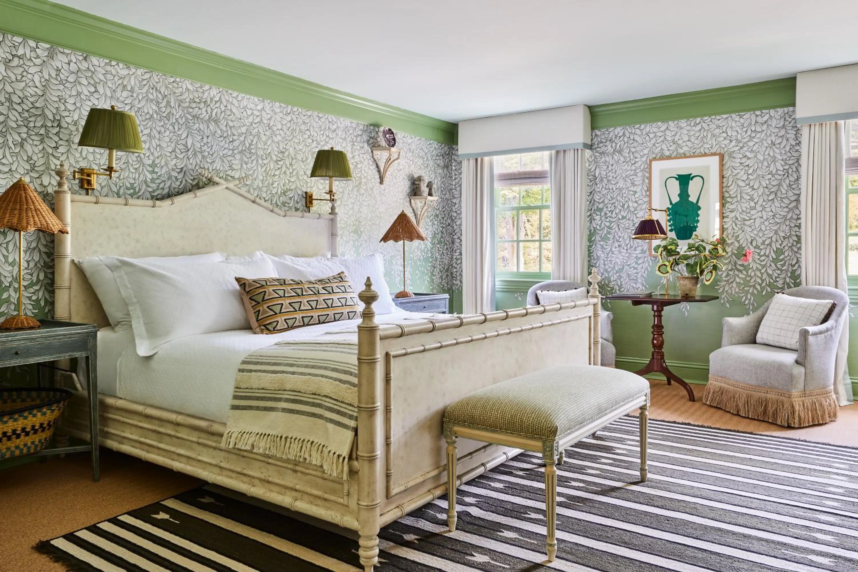 Bed in The Mayflower Inn & Spa, Auberge Collection