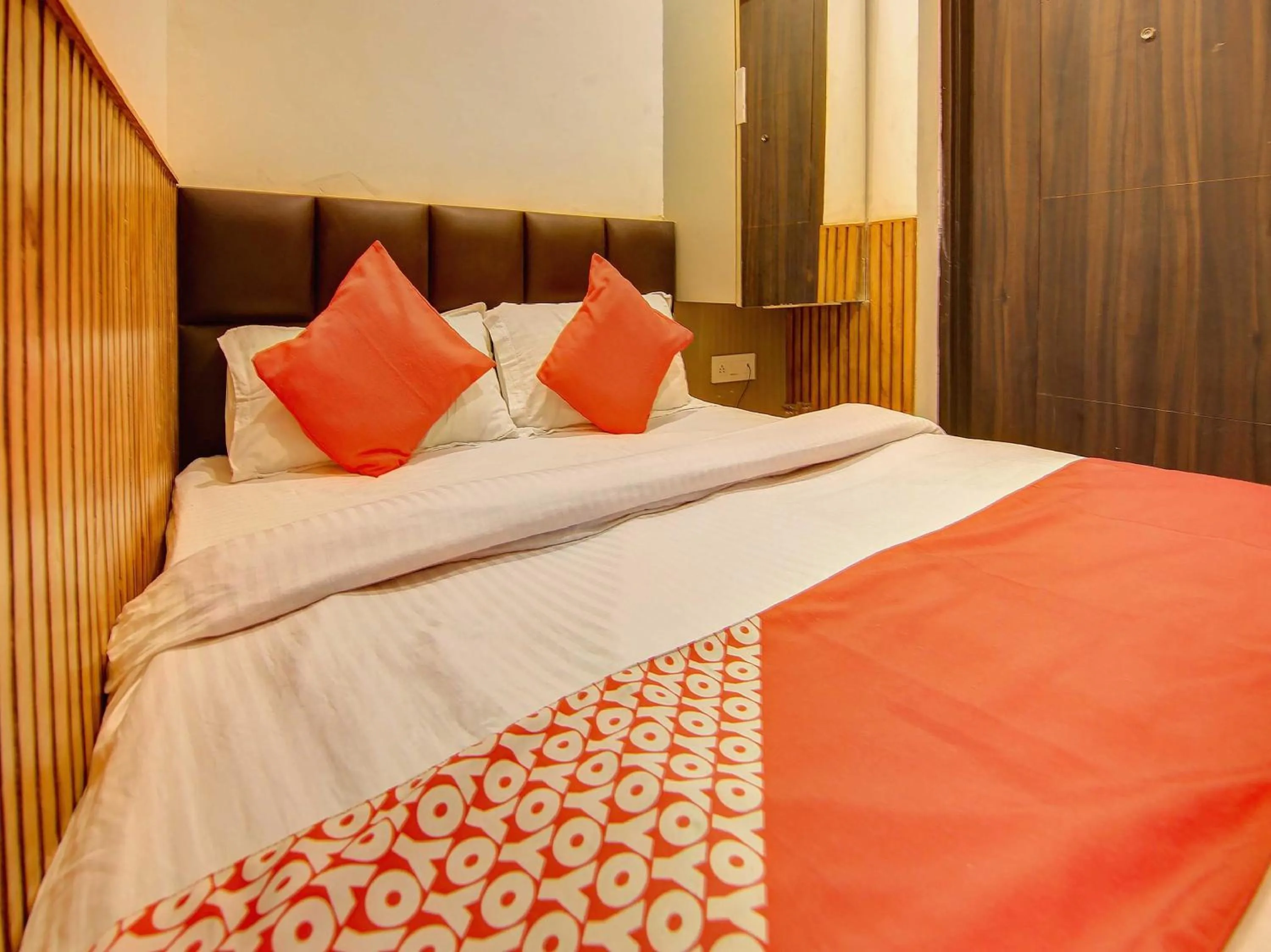 Bathroom, Bed in Hotel O Shri Sai