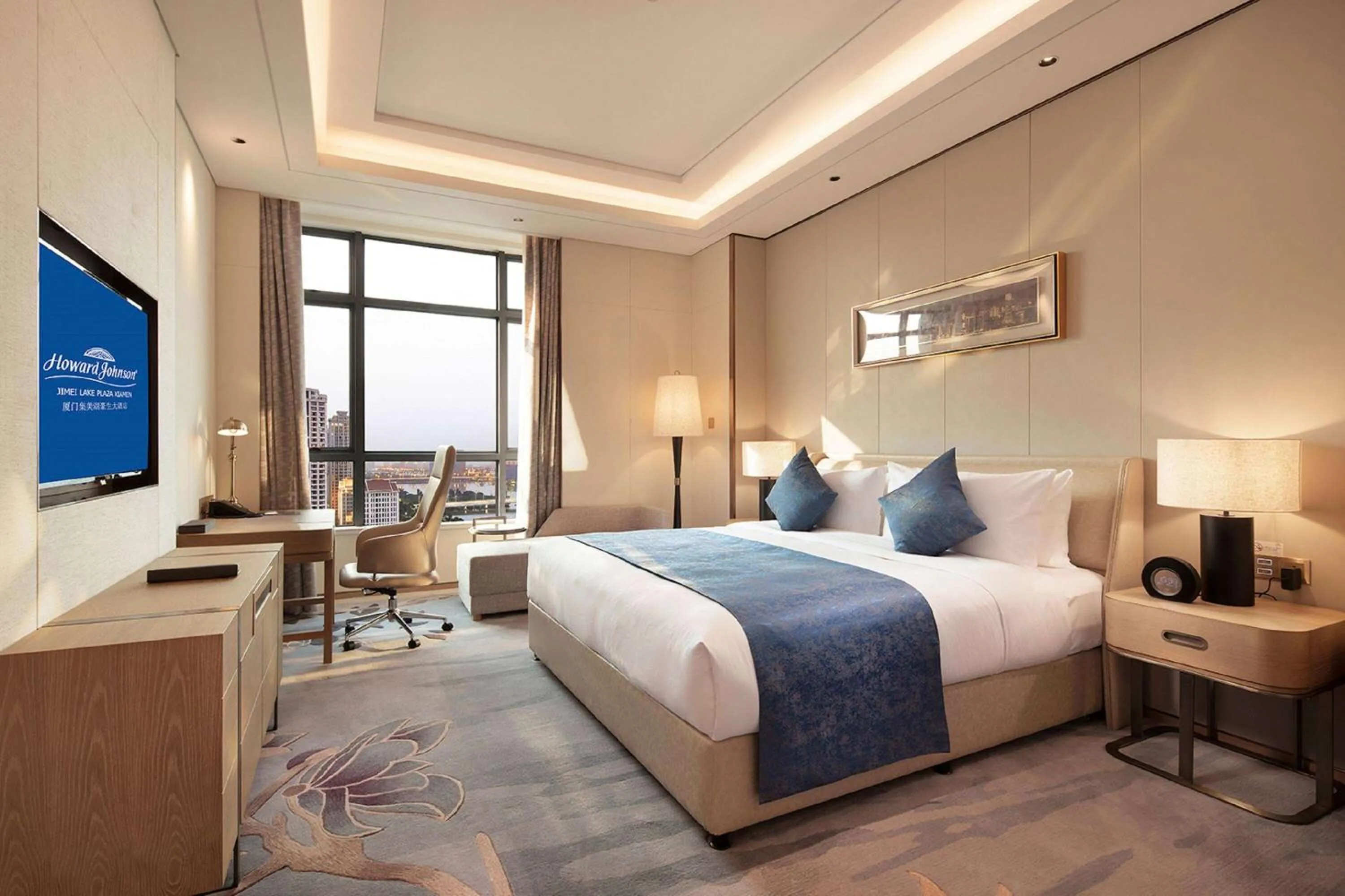 Bed in Howard Johnson by Wyndham Jimei Lake Plaza Xiamen