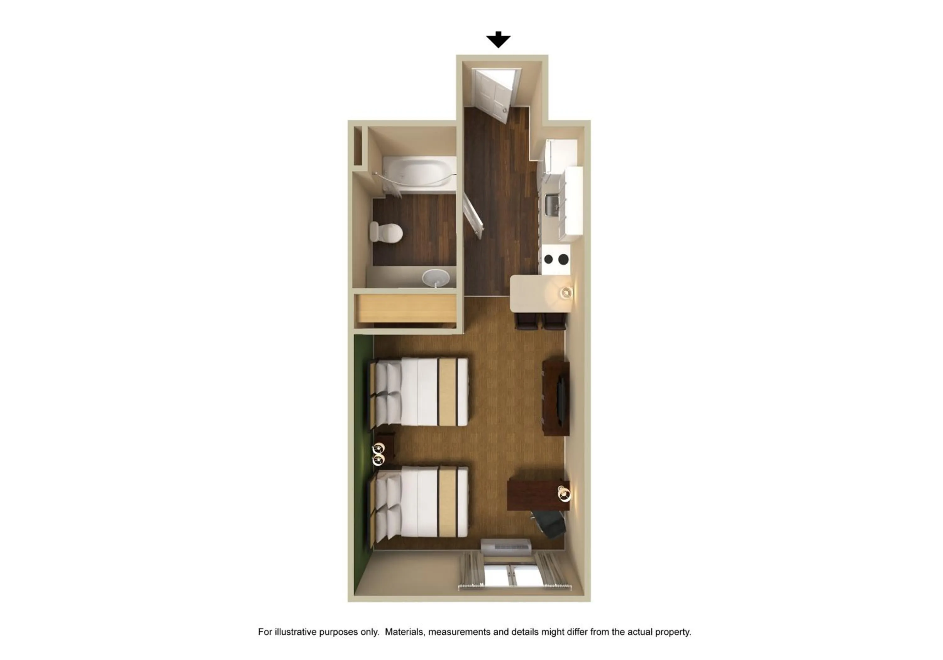 Floor plan in Extended Stay America Suites - Austin - Downtown - Town Lake