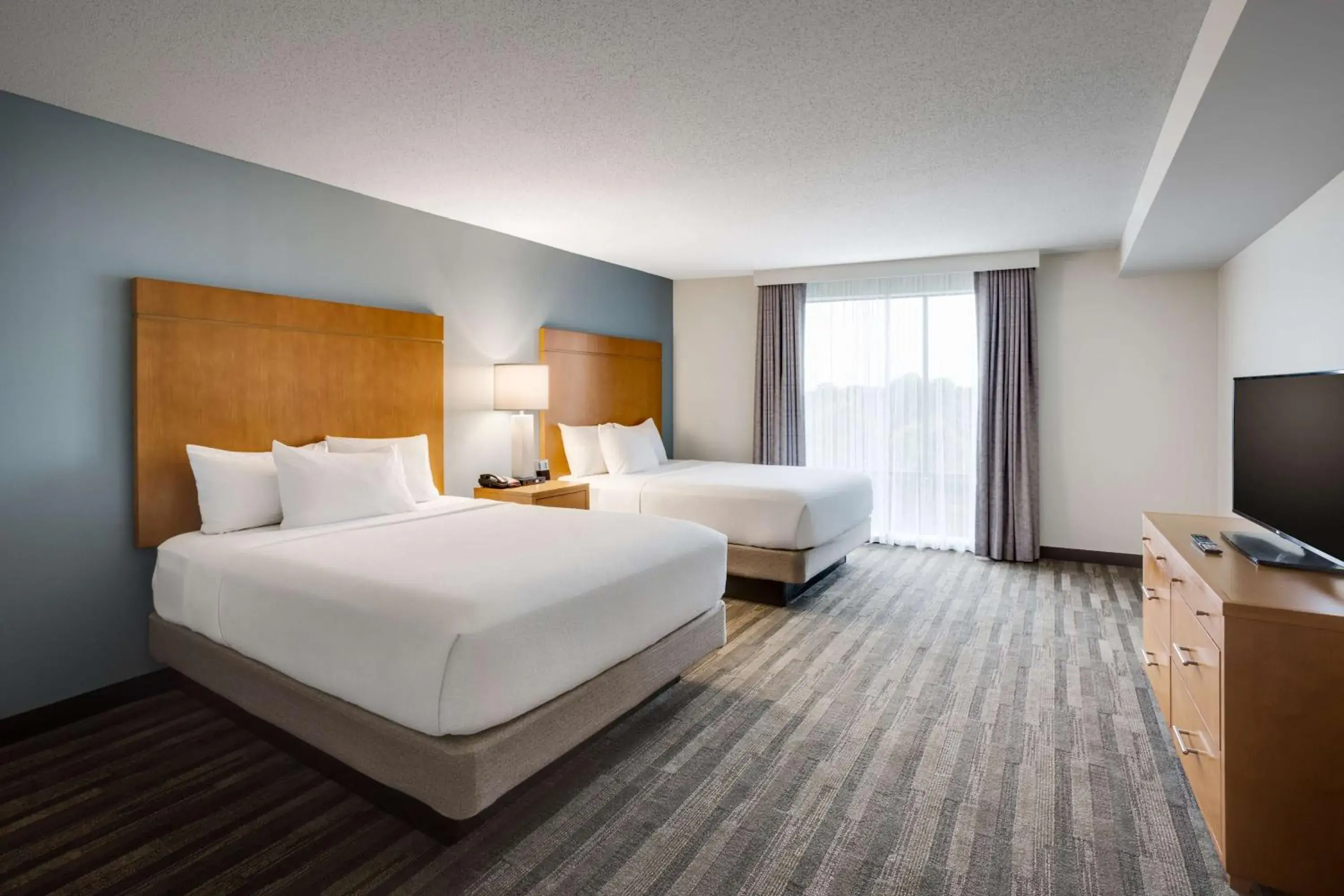 Queen Room with Two Queen Beds and Roll-In Shower - Disability Access in Hyatt House Hartford North/Windsor Queen Room with Two Queen Beds and Roll-In Shower - Disability Access in Hyatt House Hartford North/Windsor