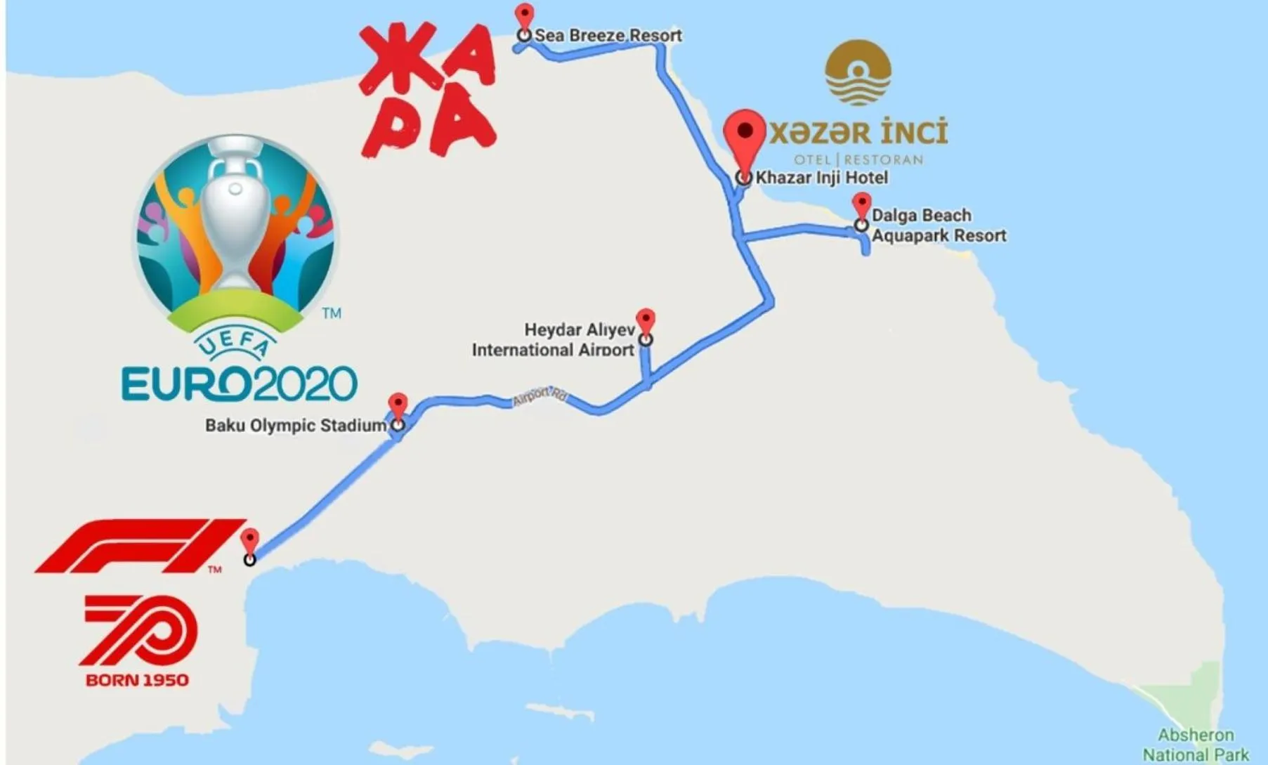 Area and facilities in Khazar Inji Hotel