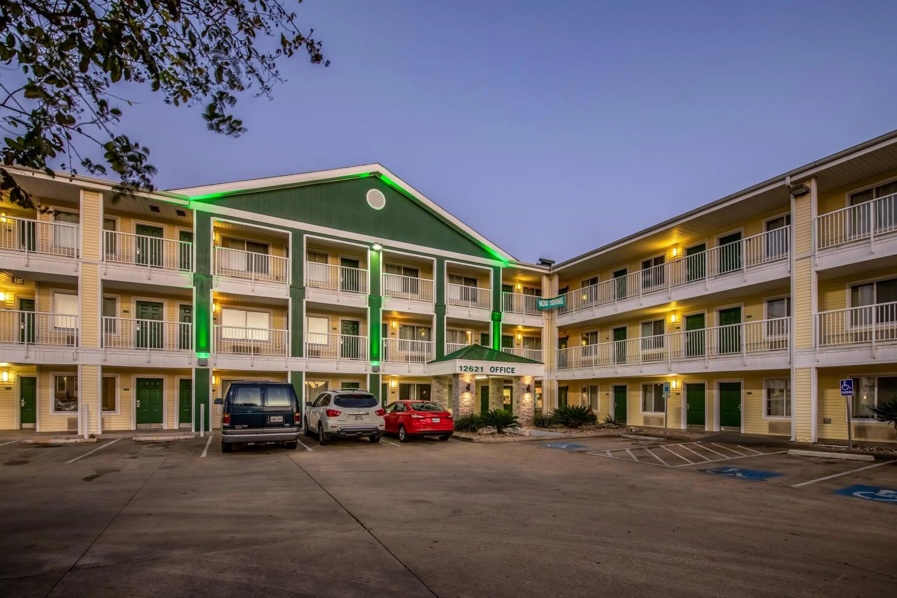 Property building in HomeTowne Studios by Red Roof Austin