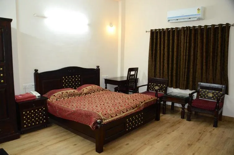 Bed in Nakhrali Dhani Resort