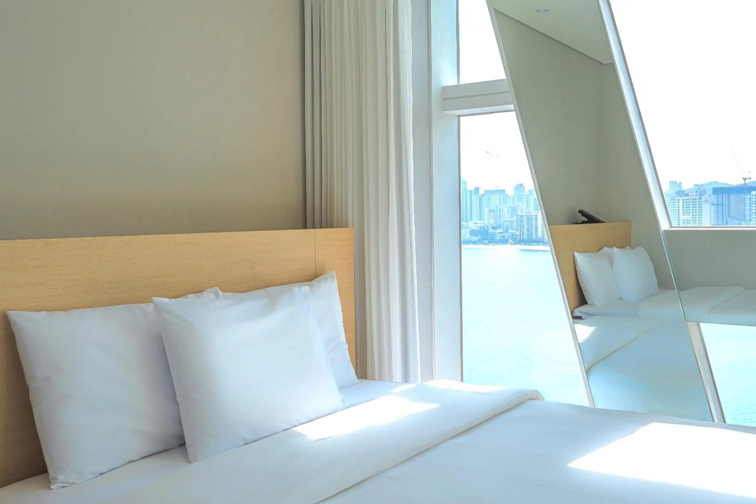 Bed in Hotel Marine view