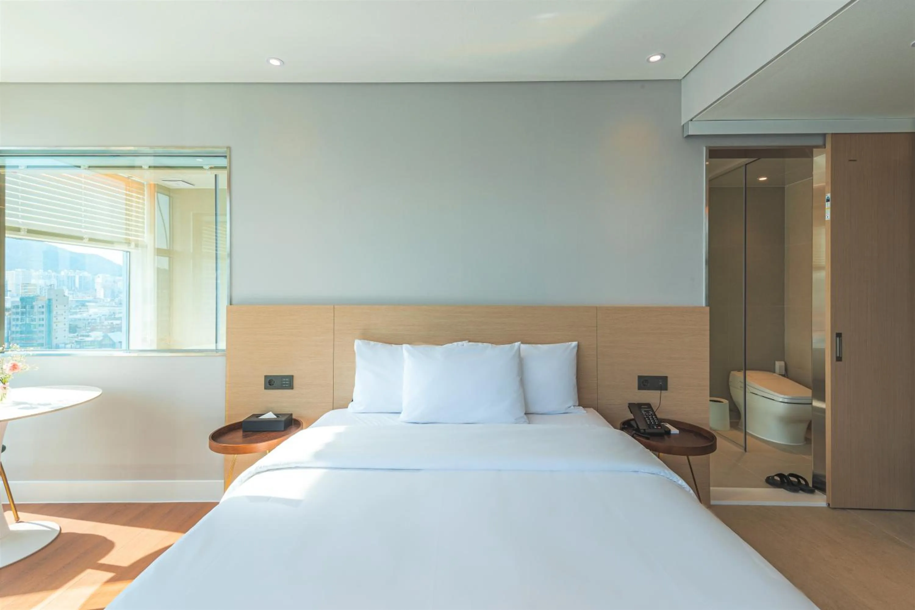 Bed in Hotel Marine view