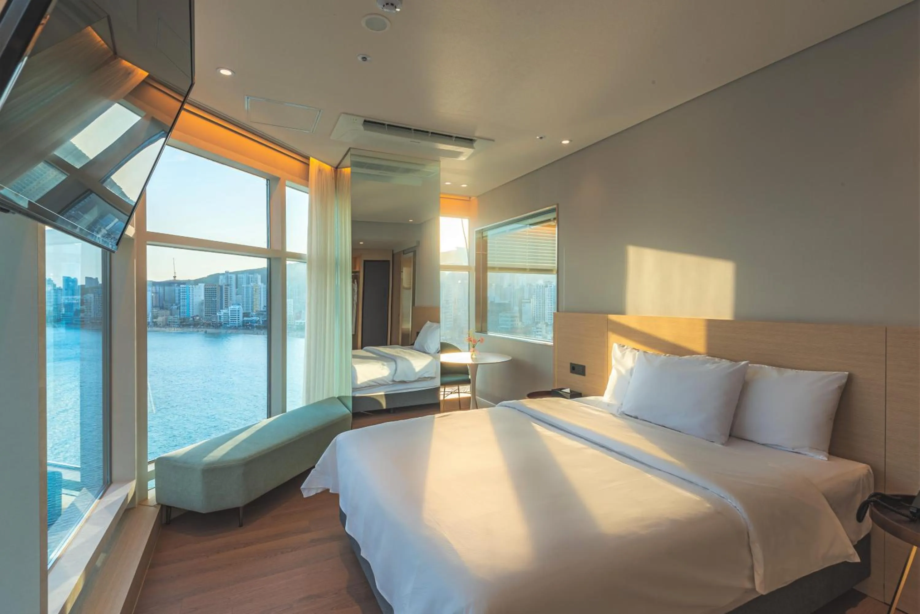 Bed in Hotel Marine view