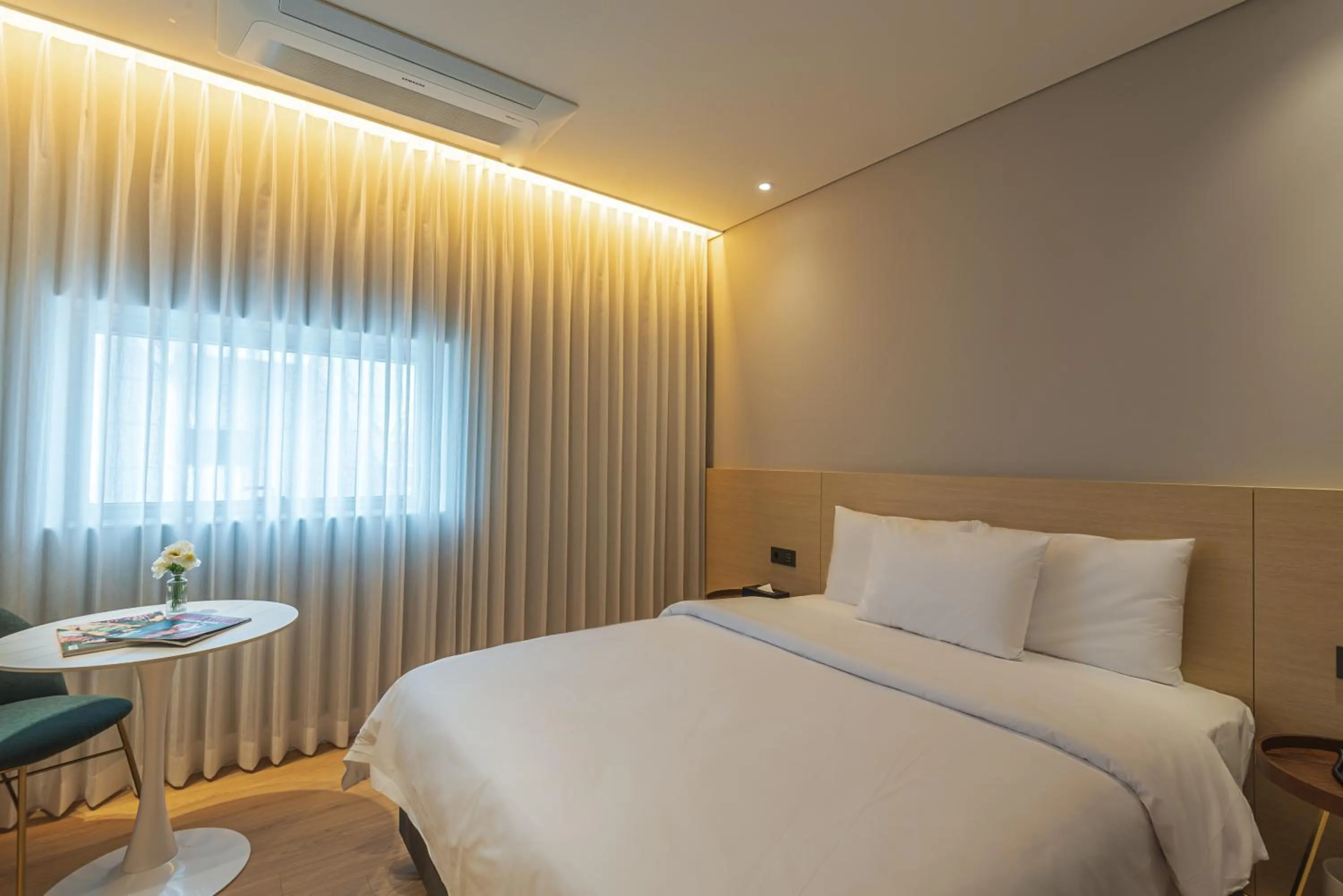 Bed in Hotel Marine view