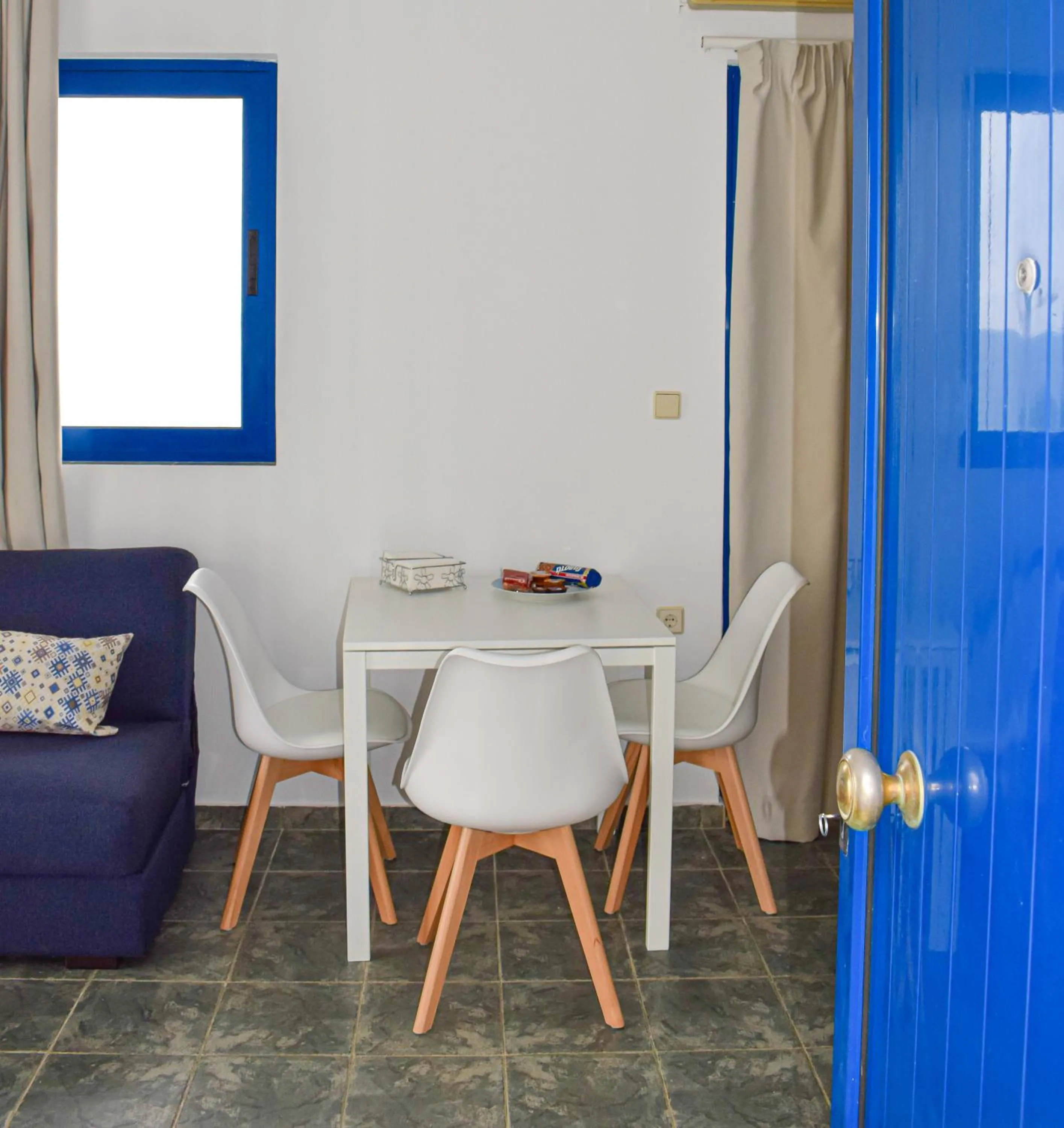 Seating area in Muses seaside Villas