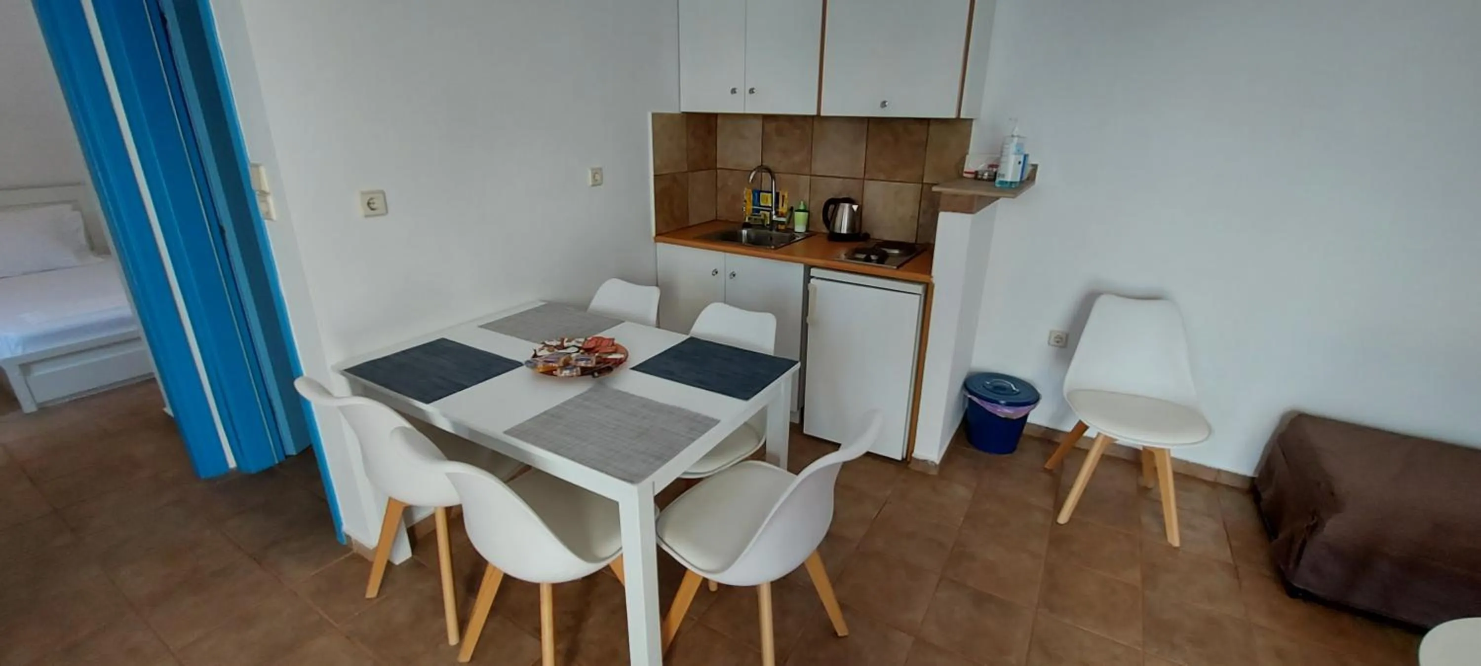 Dining area in Muses seaside Villas