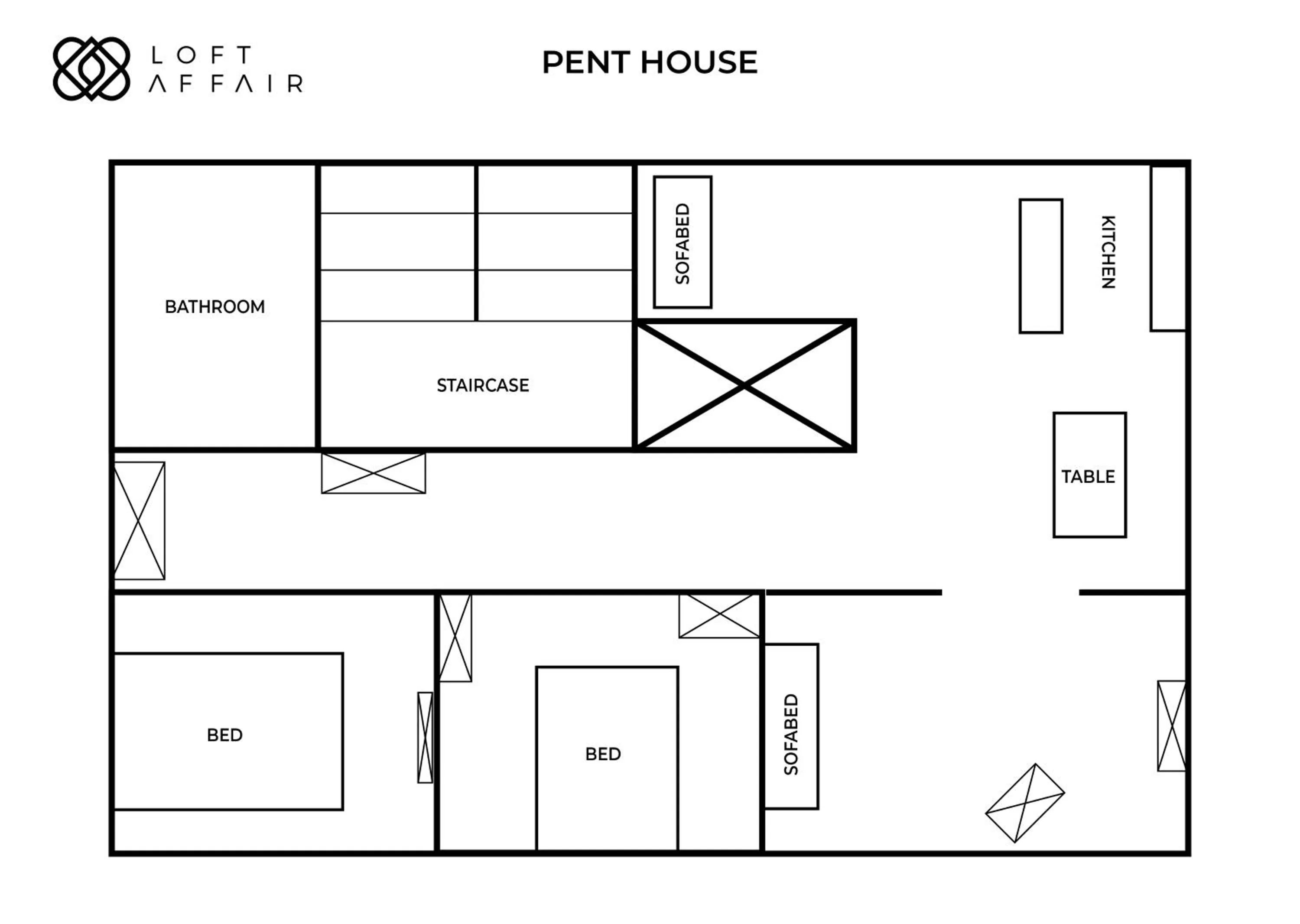 Floor plan in House of Loft Affair - LoftAffair Collection