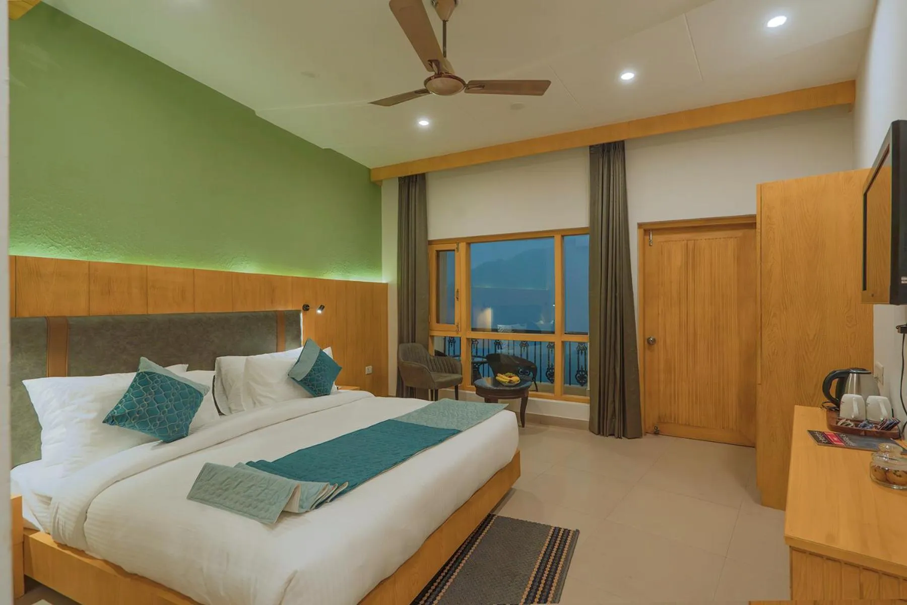 View (from property/room), Bed in Excel Hotels and Resorts Bhimtal