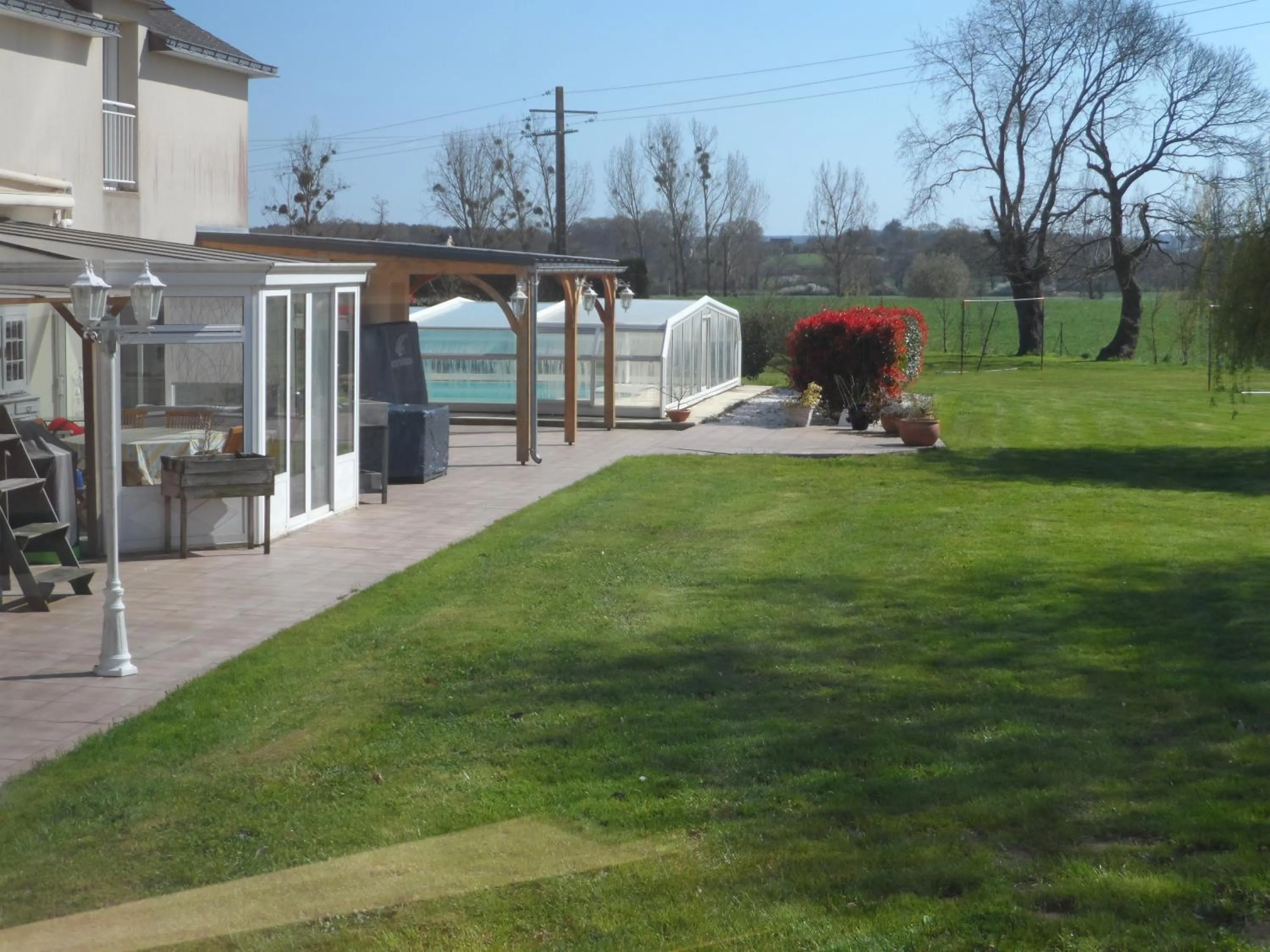 Pool view in Cottage Cafecouet'Breizh