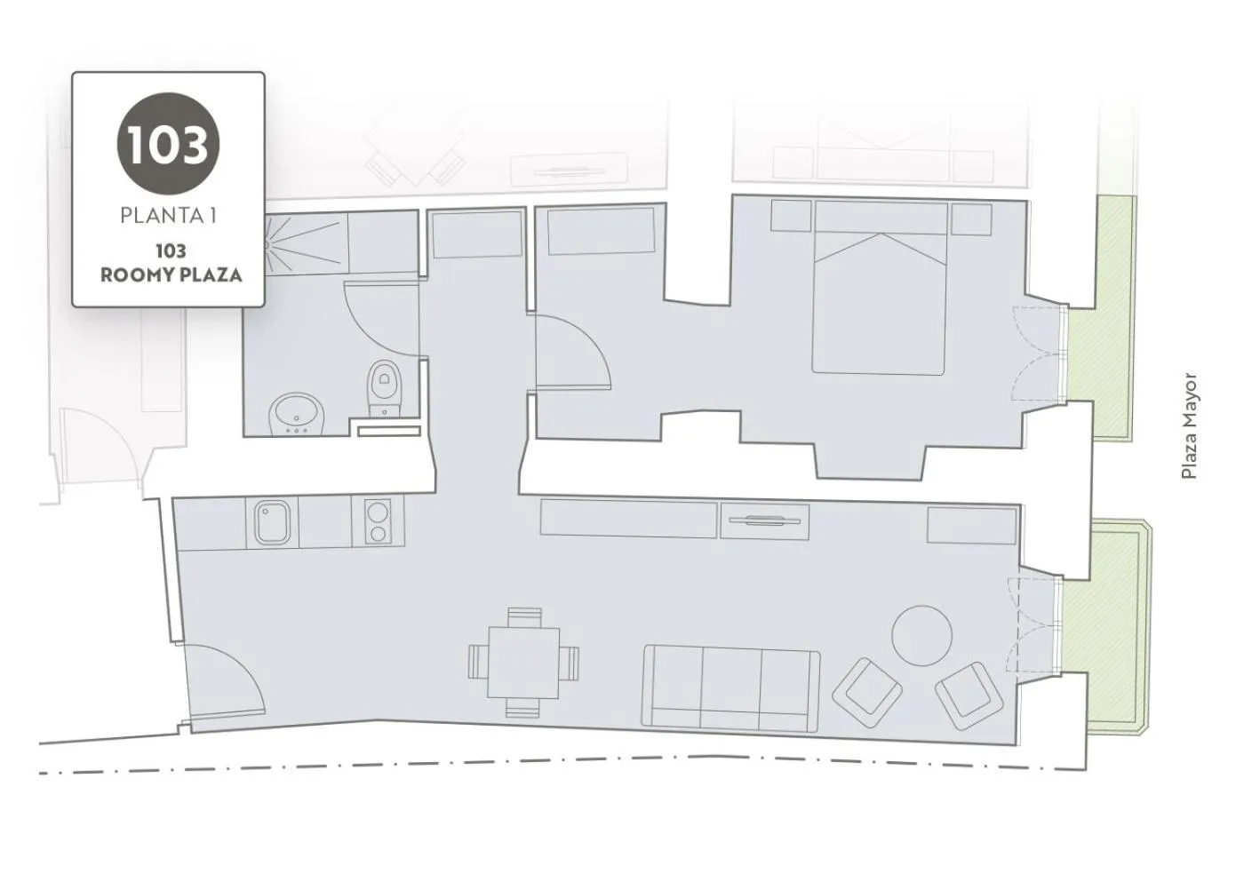 Photo of the whole room in Apartamentos Plaza Mayor 35