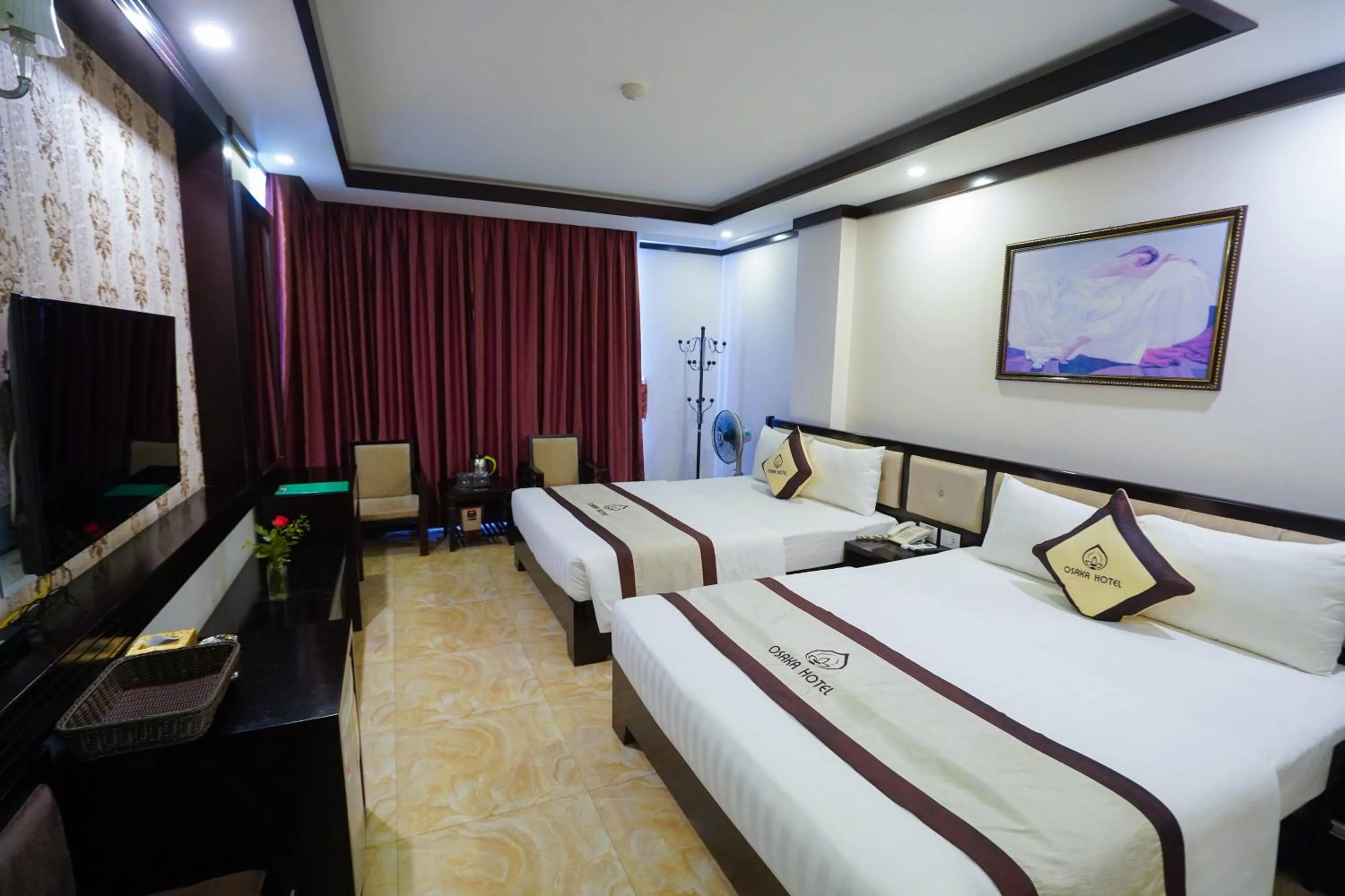 Bed in Osaka Ha Long Hotel