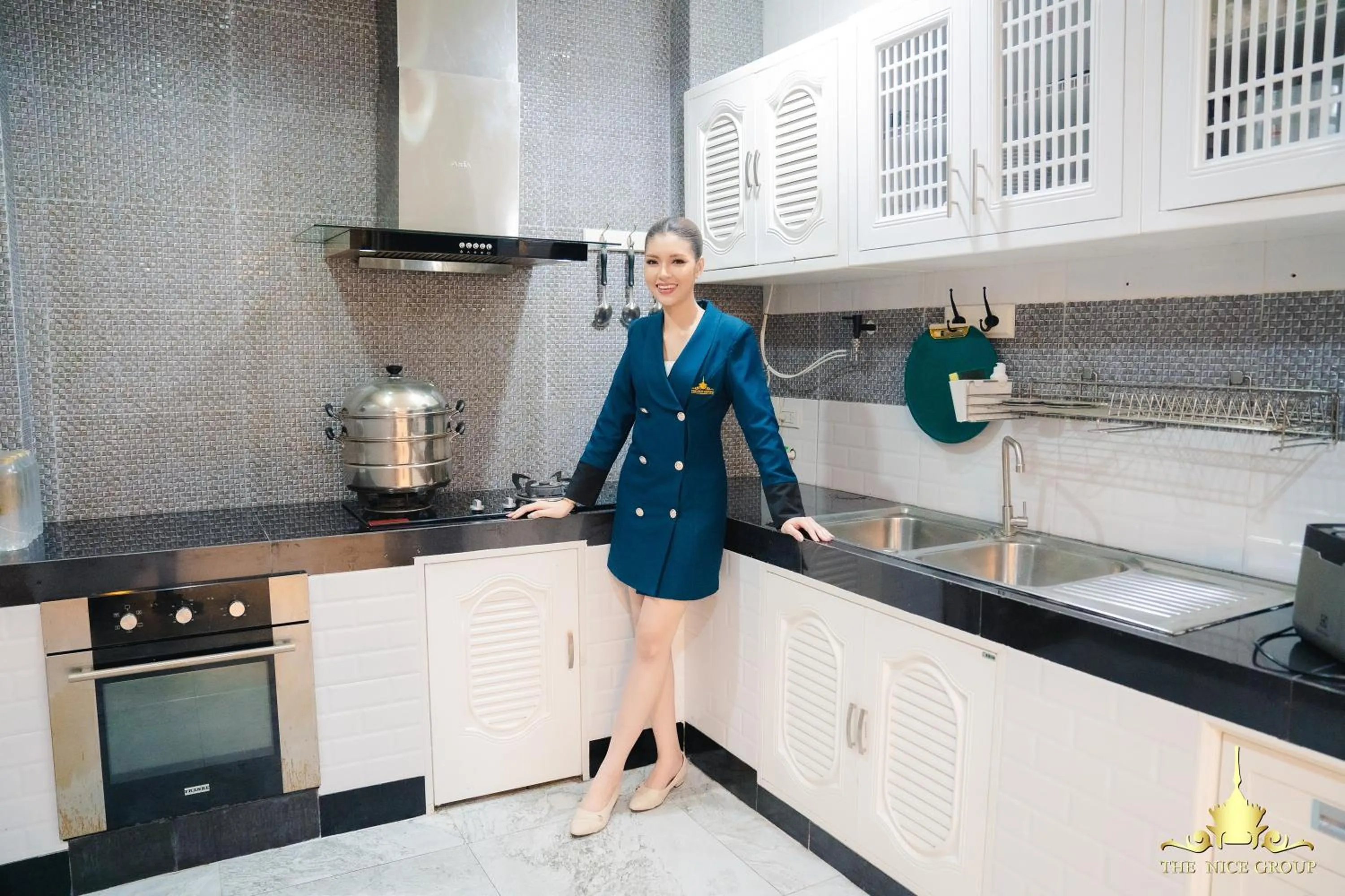 Kitchen or kitchenette in Nice Villa Resort Hat Yai