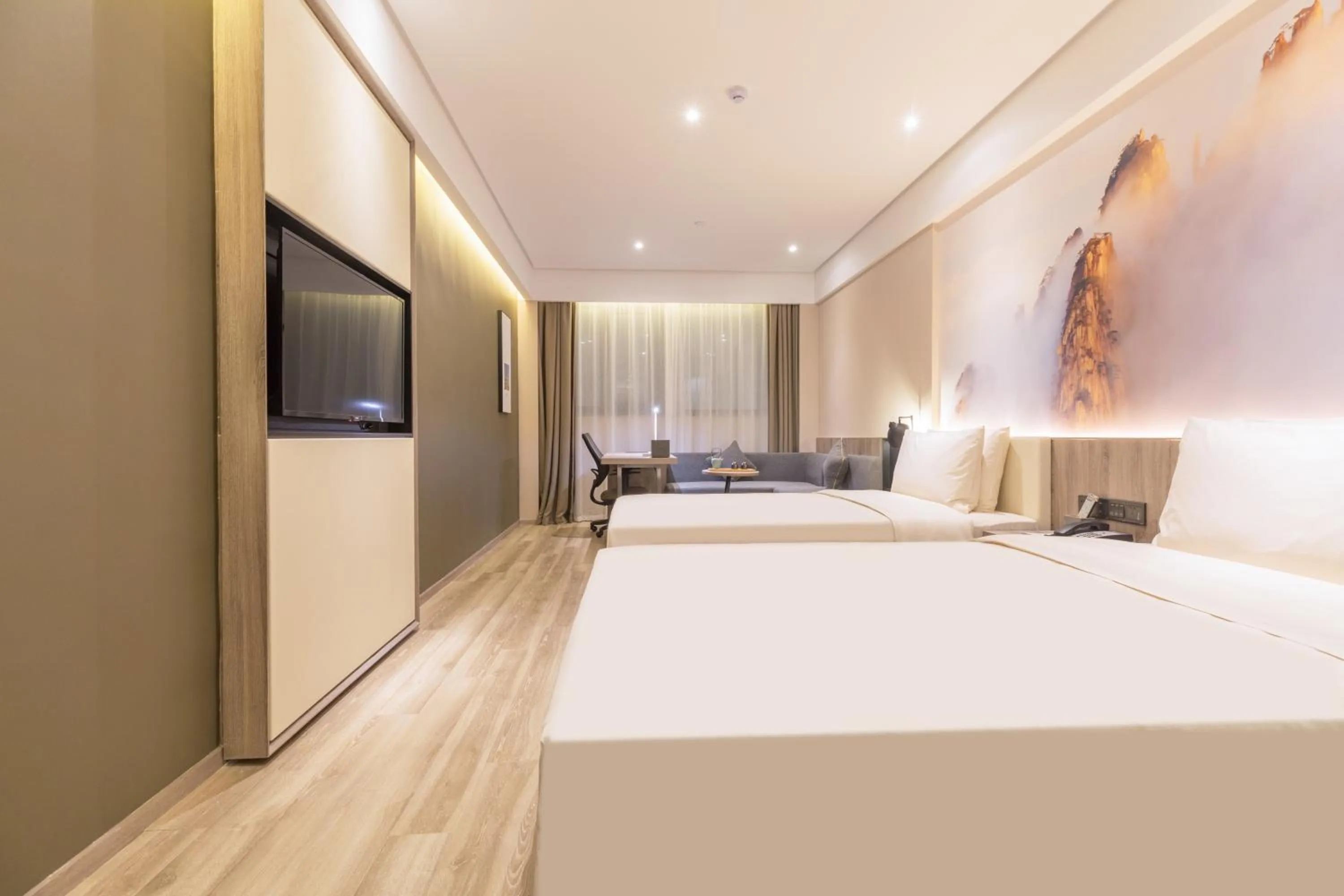 Bed in Atour Hotel Huaibei City Government Plaza