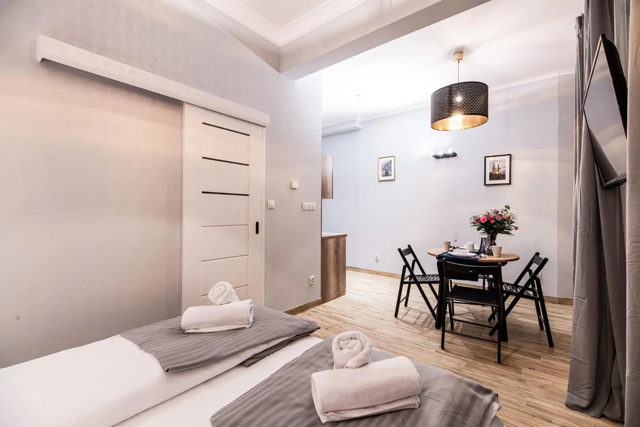 Photo of the whole room, Bed in Lubomirskiego 23 Residence - great location, 10 min to Main Square by foot, right next to Main Rail and Bus Station