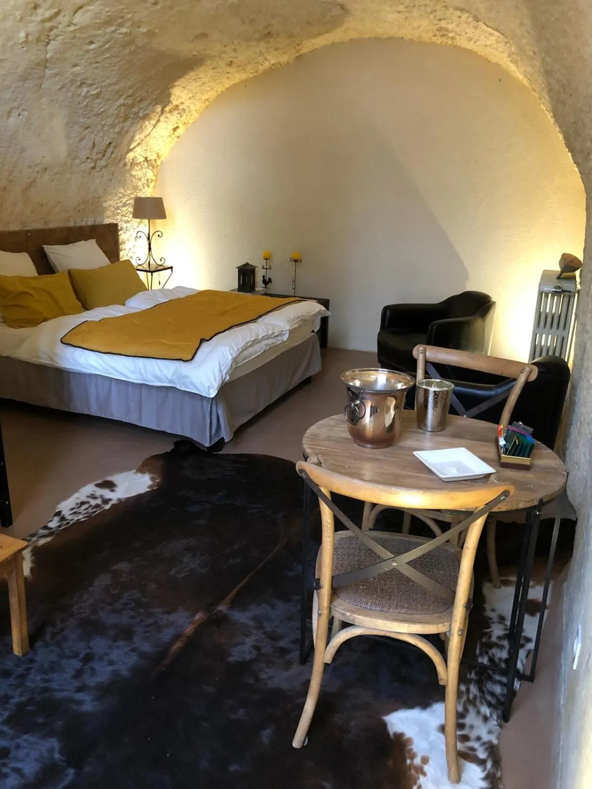 Bed in Chambre Troglodytique Villa Marie Louise