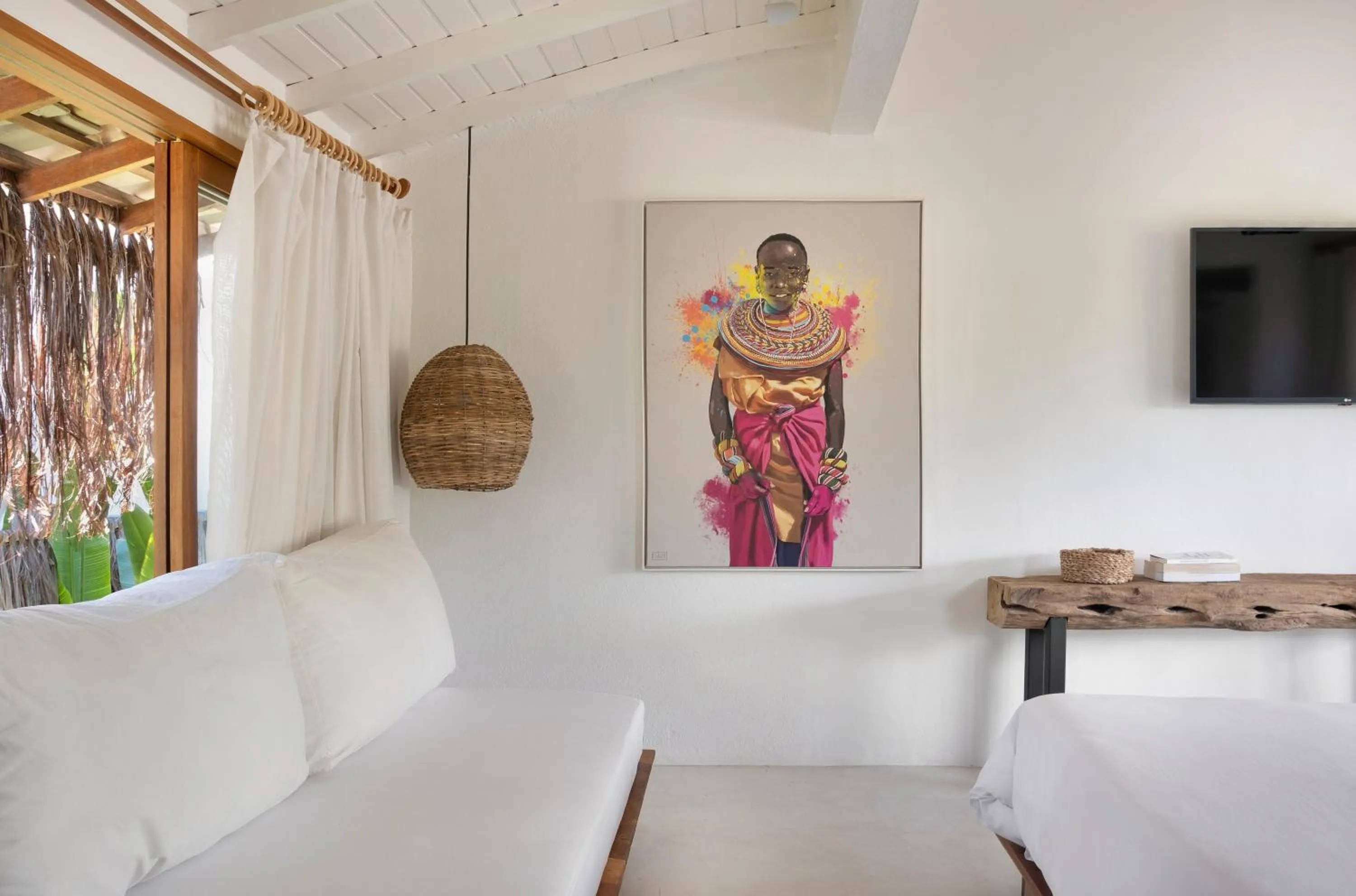 Decorative detail, Bed in Casa das Conchas Caraiva