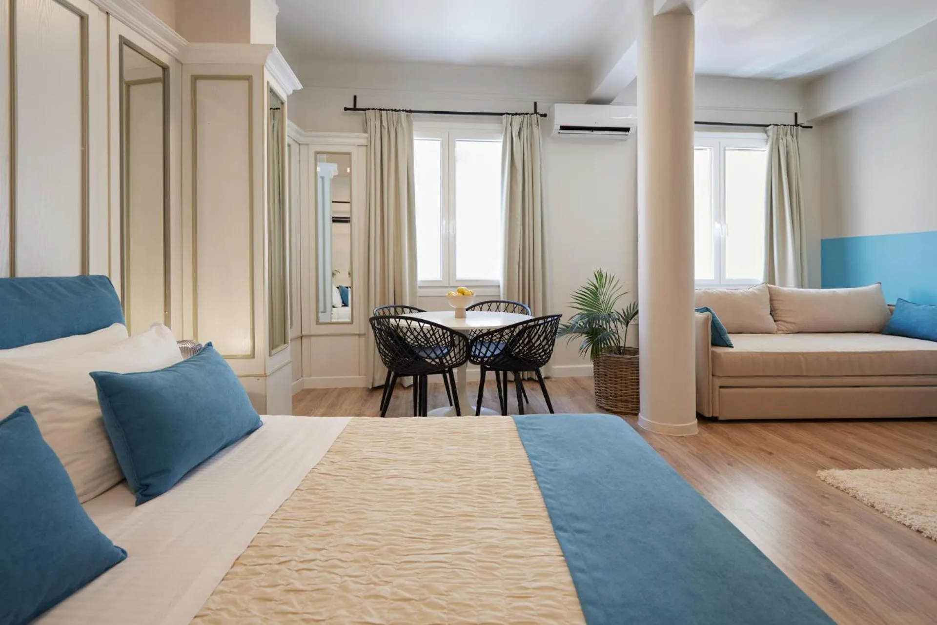 Bed in Athenian Sensations Apartments and Suites in the Heart of Athens
