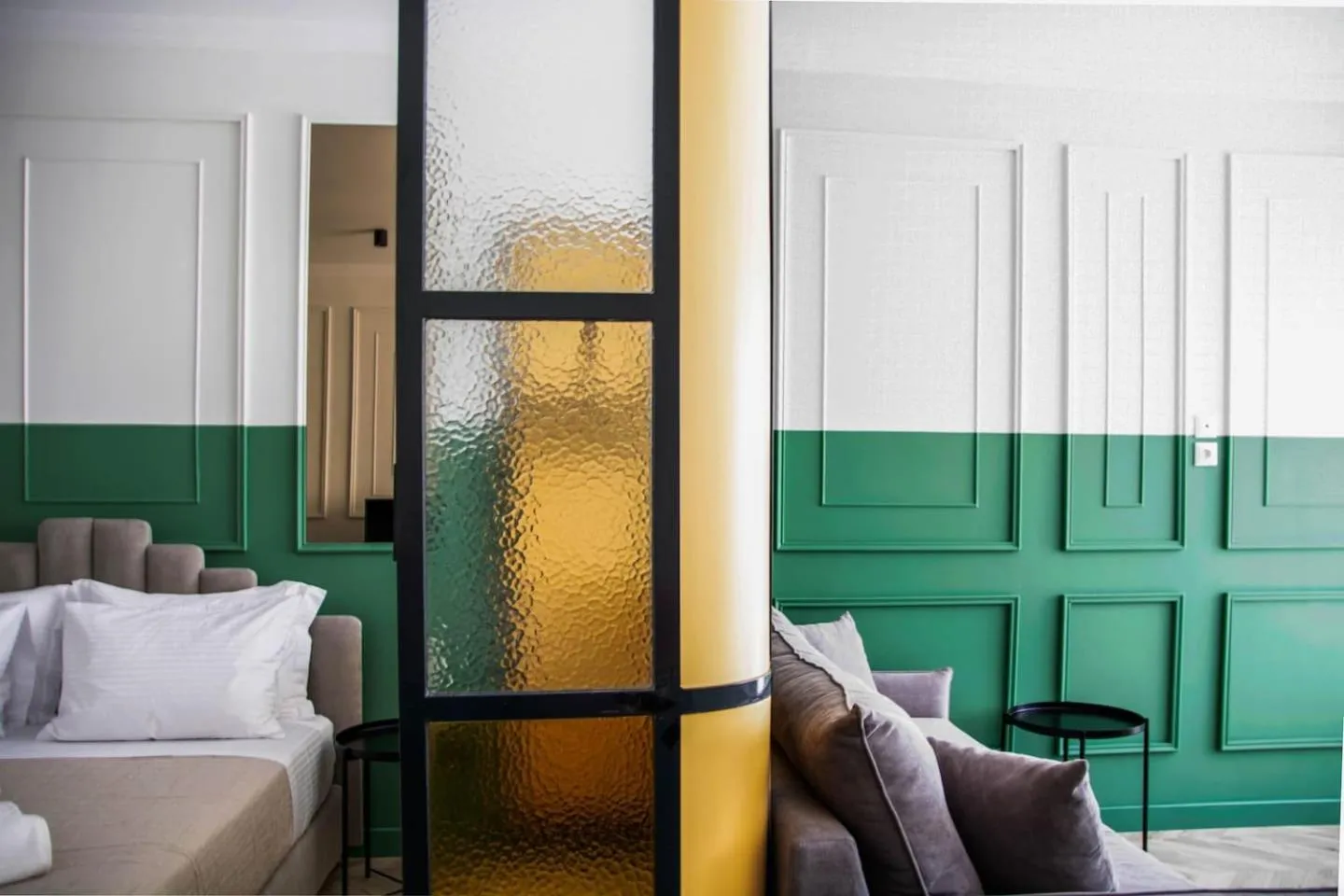 Living room, Bed in Athenian Sensations Apartments and Suites in the Heart of Athens