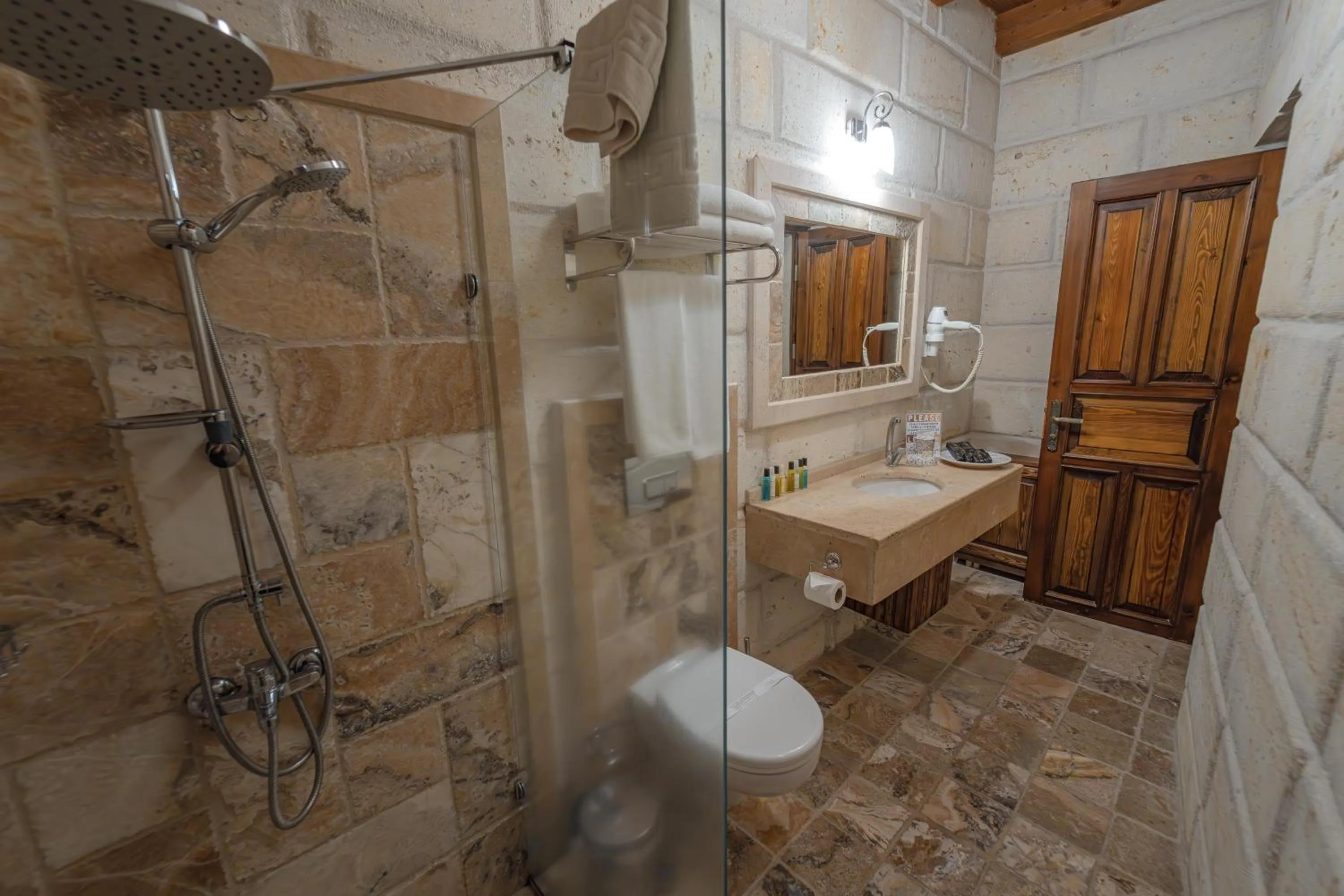 Shower in Zara Cave Hotel