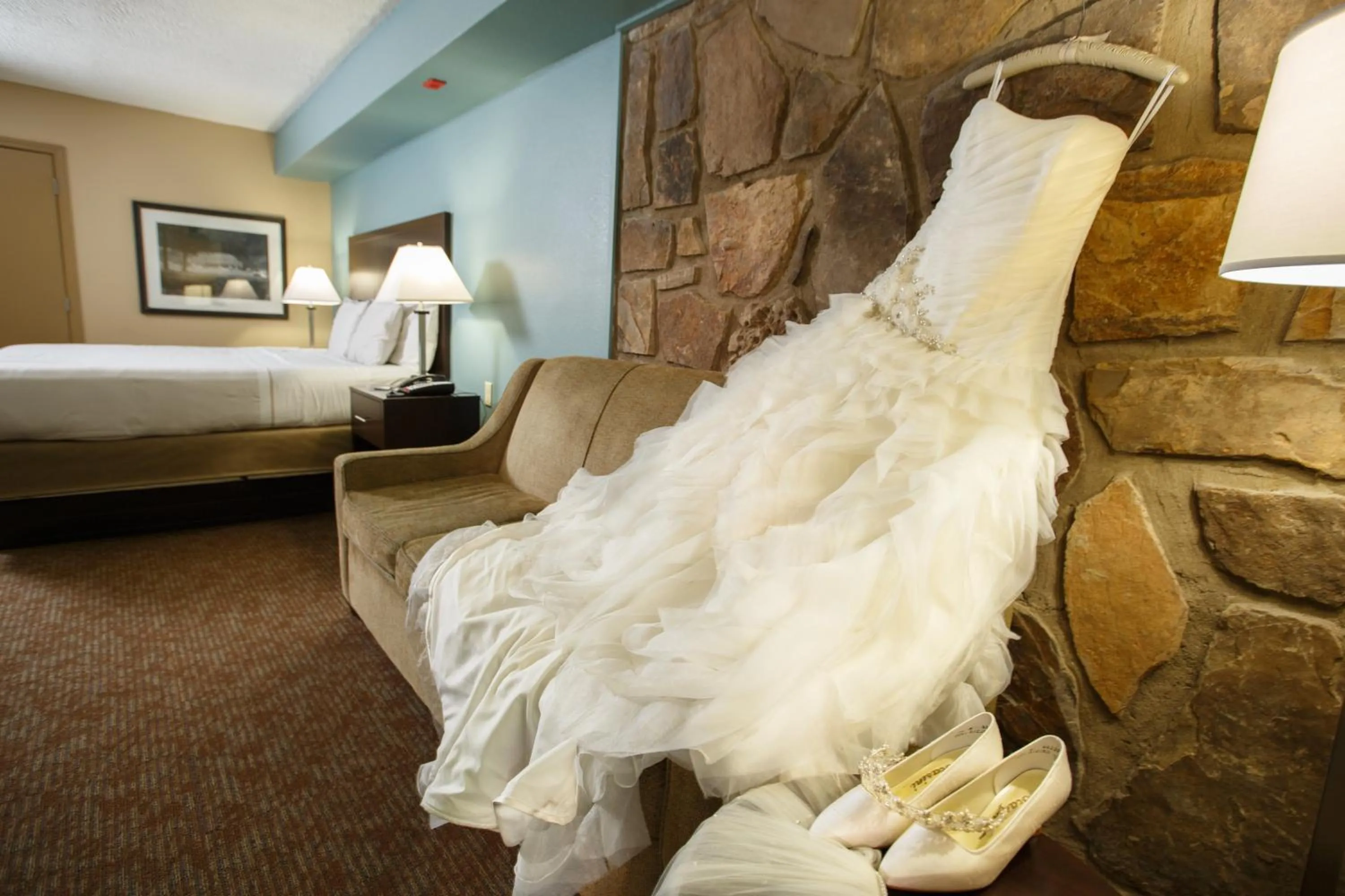 Bed in Greystone Lodge on the River