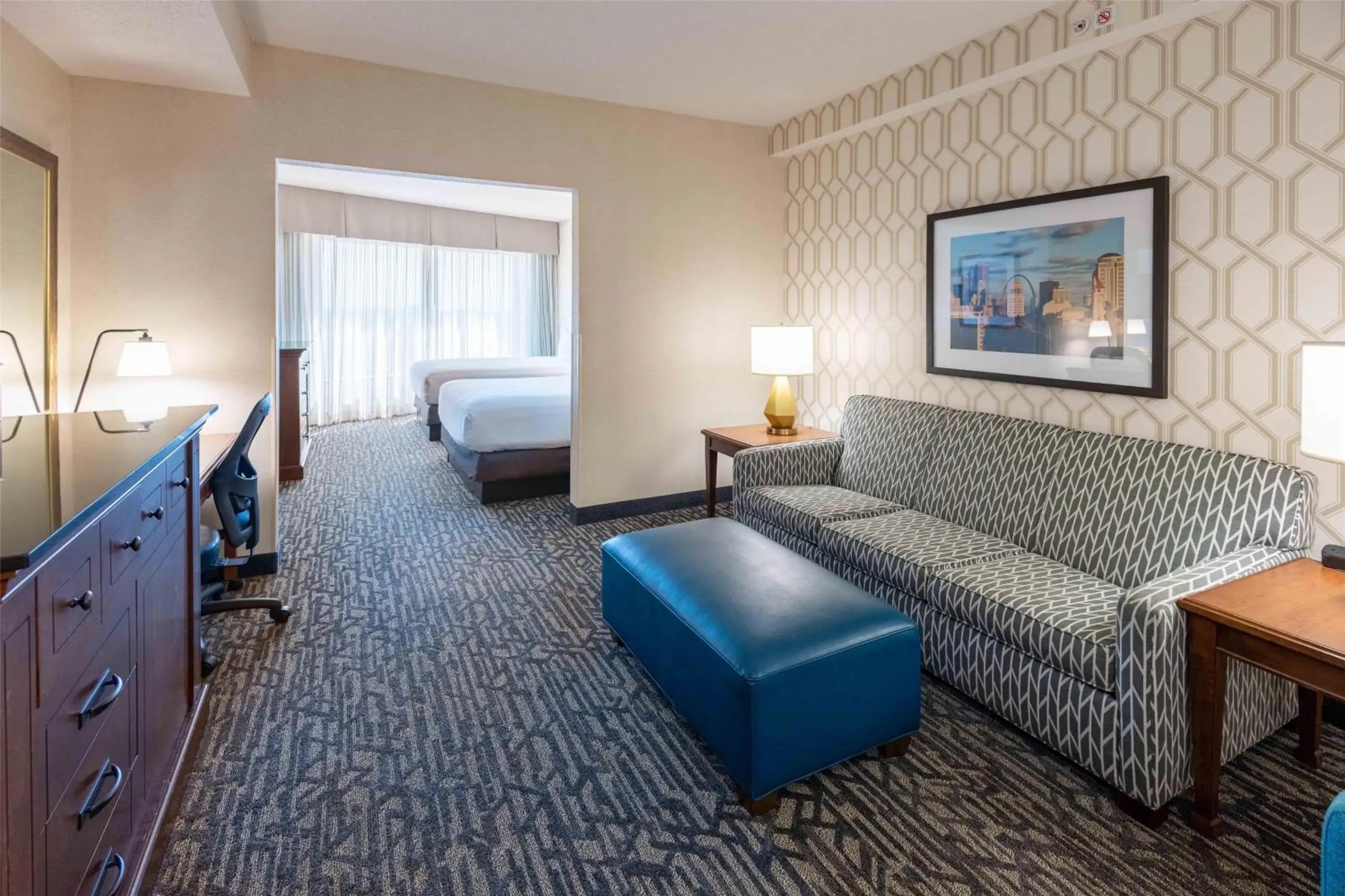 Deluxe Queen Room with Two Queen Beds and Sofa Bed - High Floor in Drury Plaza Hotel St. Louis Chesterfield Deluxe Queen Room with Two Queen Beds and Sofa Bed - High Floor in Drury Plaza Hotel St. Louis Chesterfield