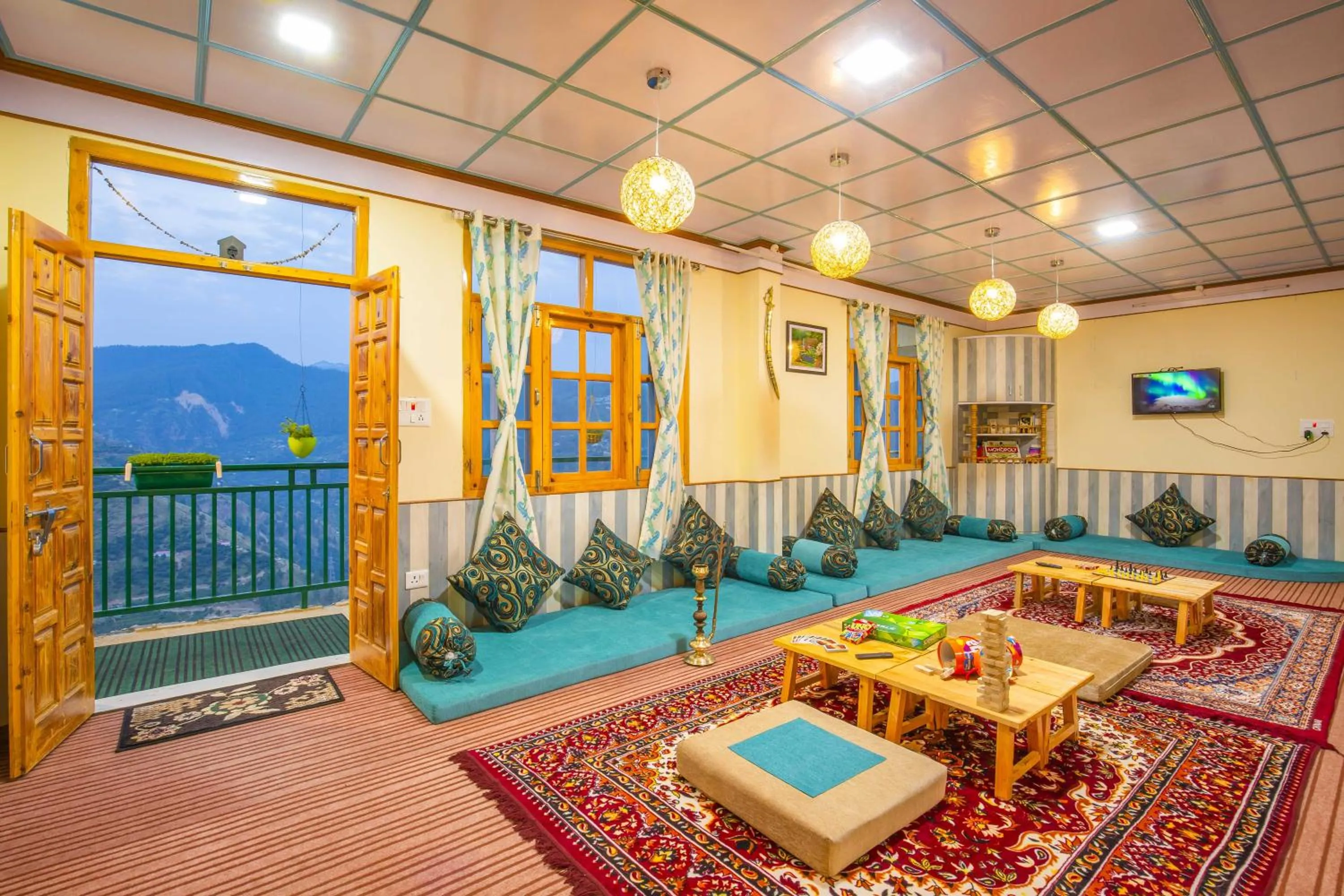 Seating area in Zostel Homes Kotkhai, Shimla