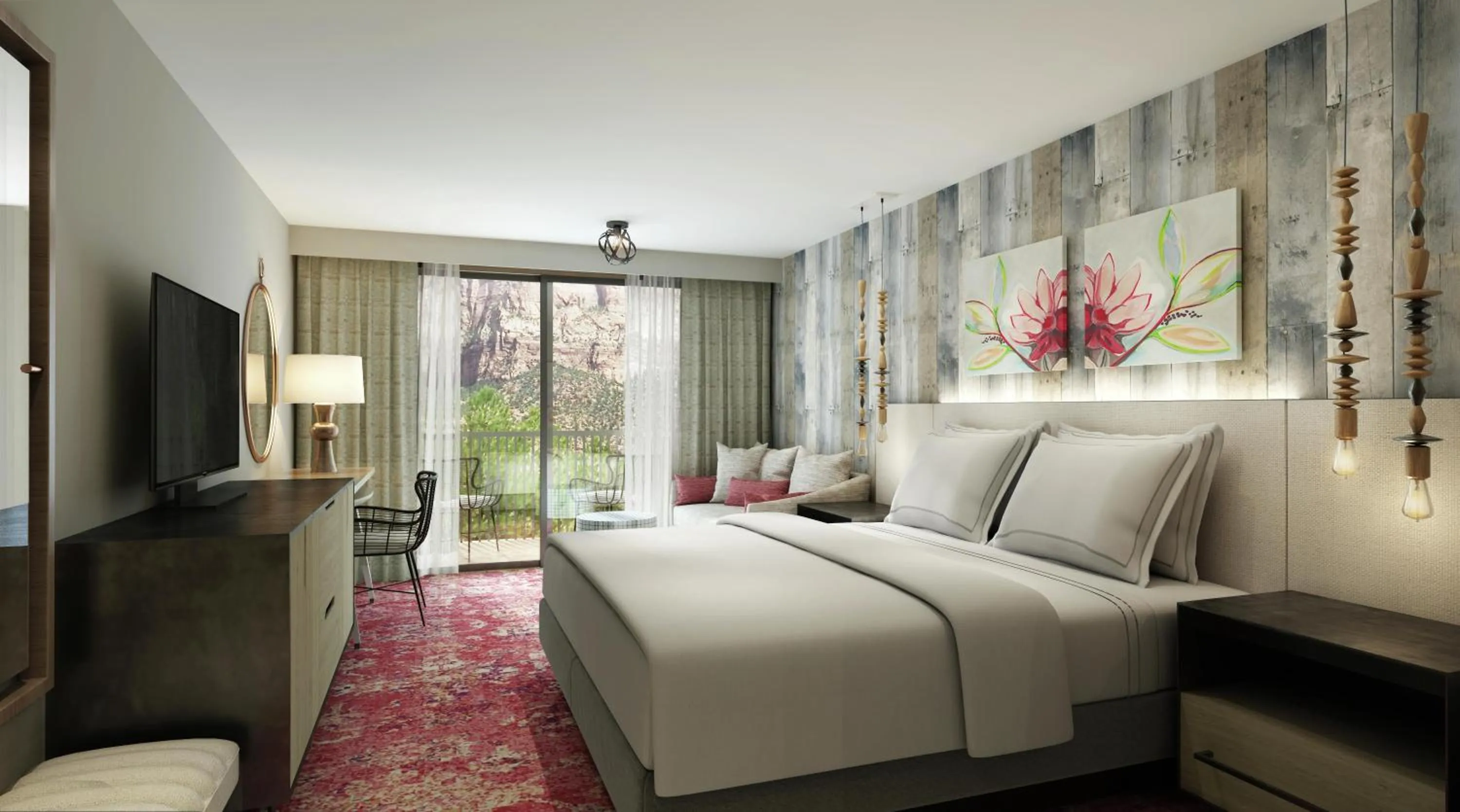 Bedroom, Bed in Cliffrose Springdale, Curio Collection By Hilton