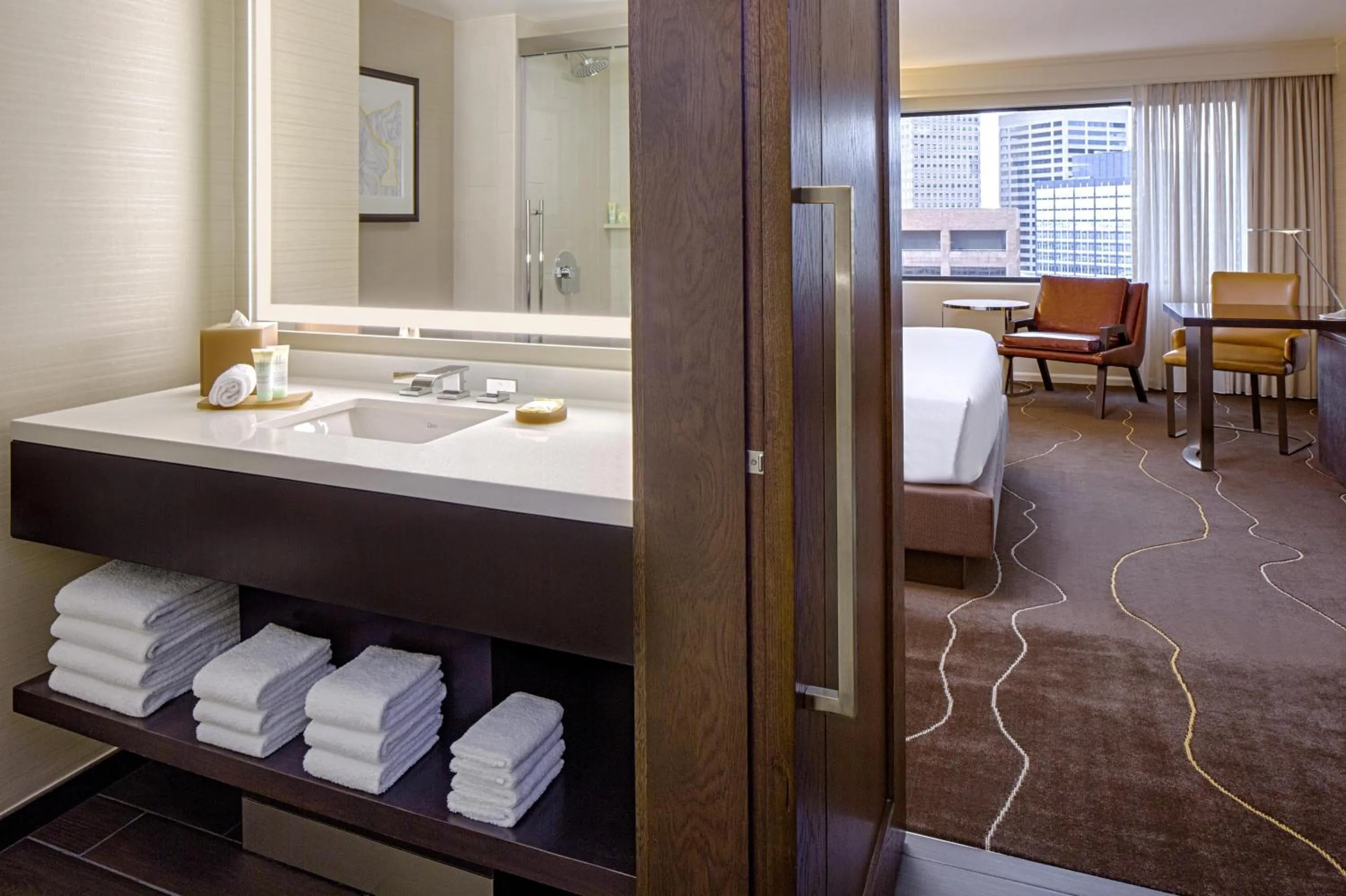 Bathroom, Bed in Grand Hyatt Denver