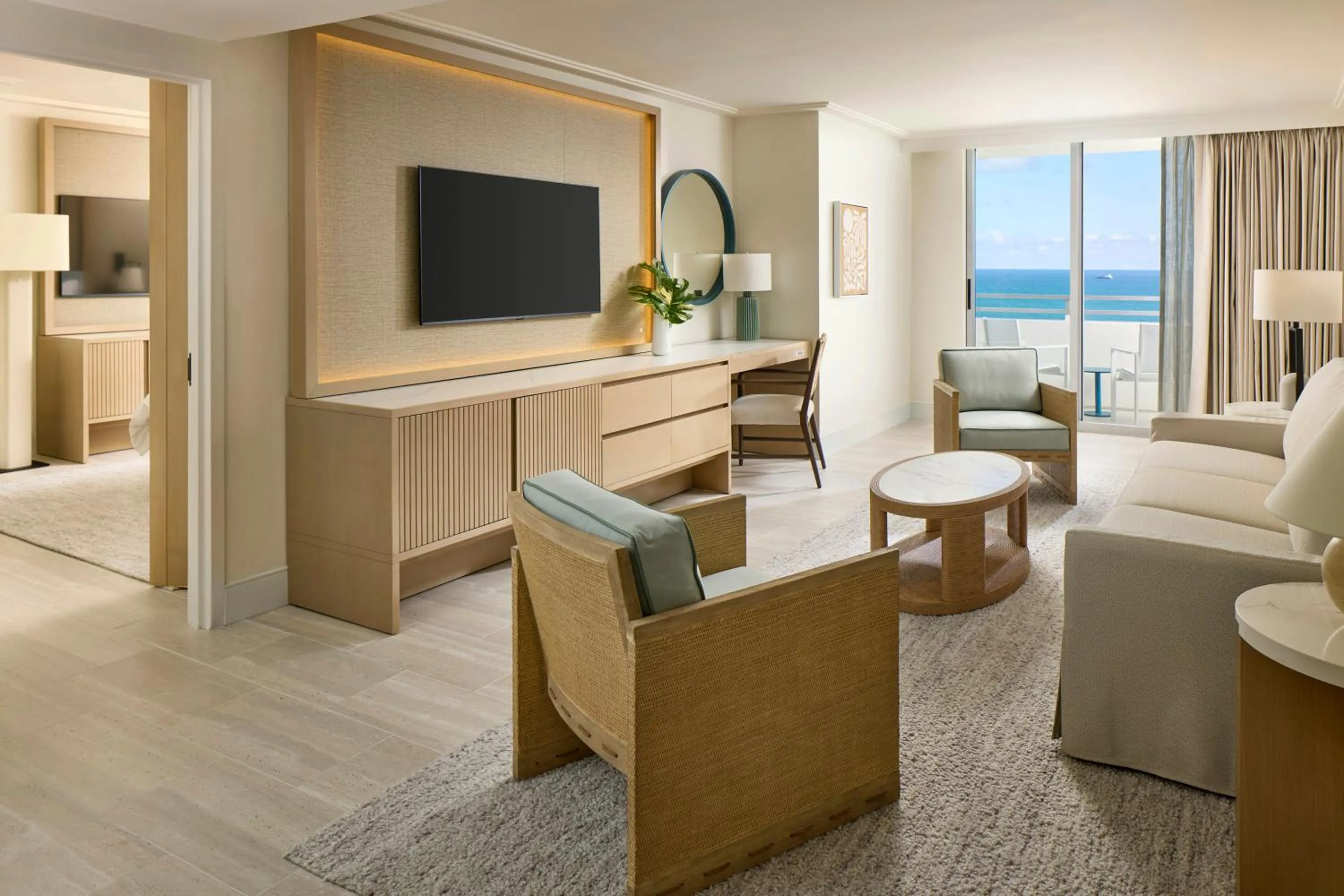 Living room, Bed in Loews Miami Beach Hotel