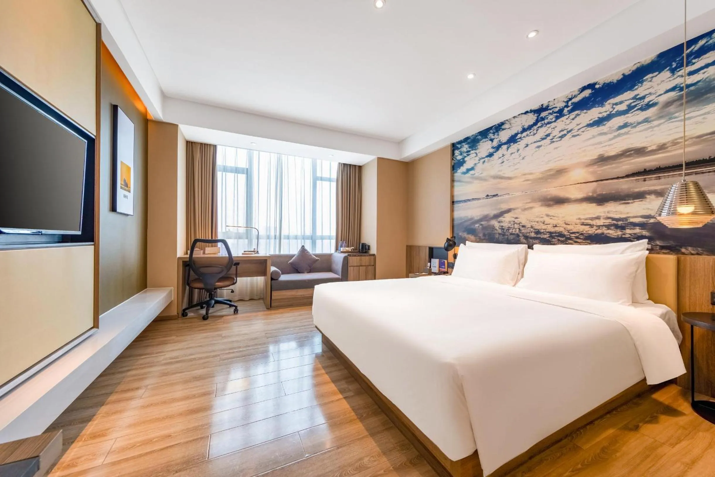 Bed in Atour Hotel High Speed Railway Station Maoming