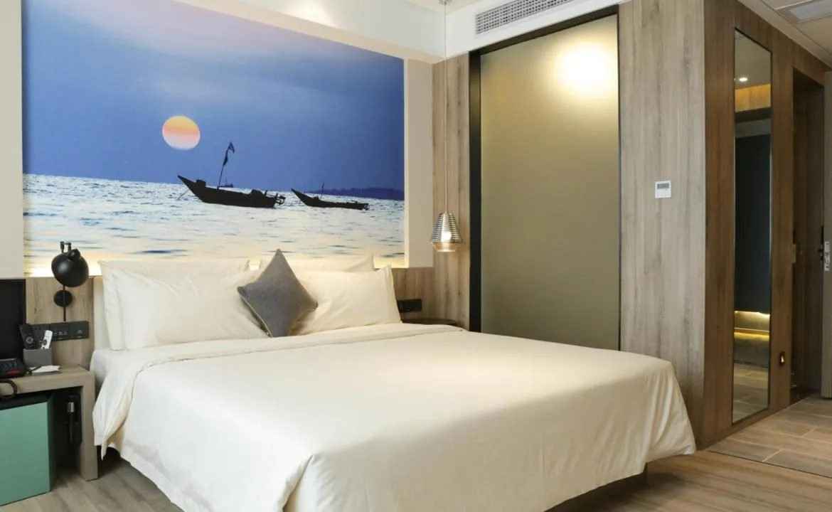 Bed in Atour Hotel High Speed Railway Station Maoming