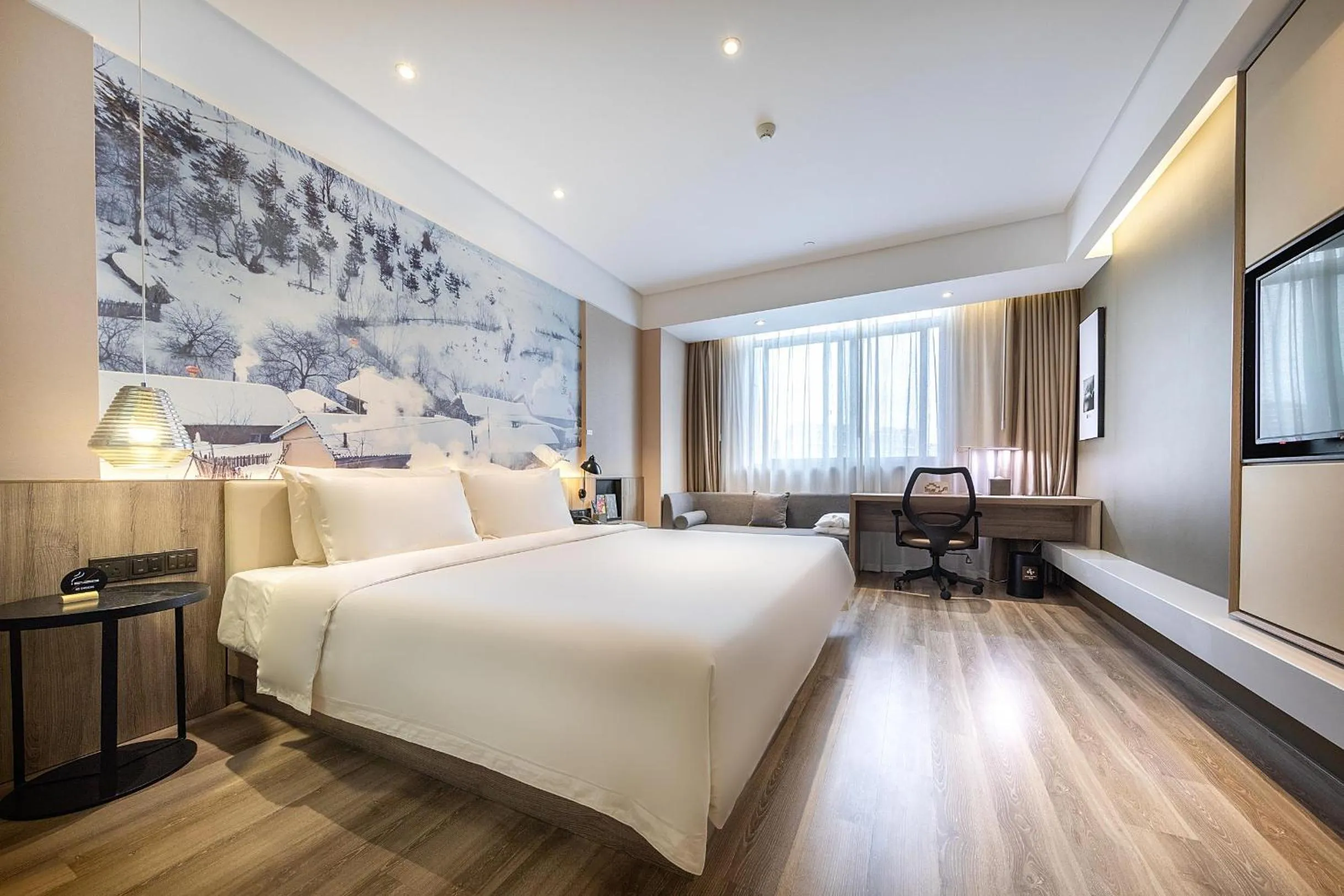 Bed in Atour Hotel Hongqiao Hub National Exhibition Center Shanghai