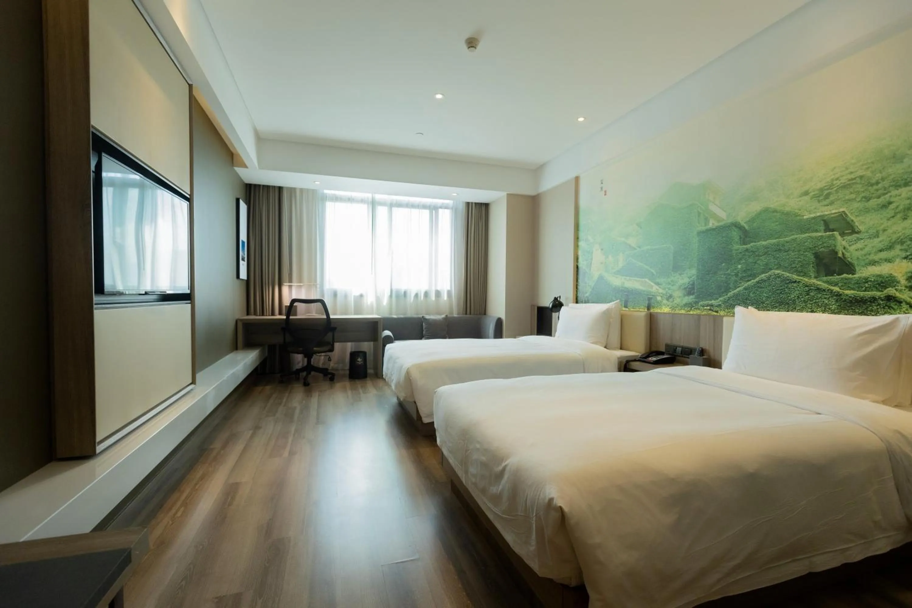 Bed in Atour Hotel Hongqiao Hub National Exhibition Center Shanghai