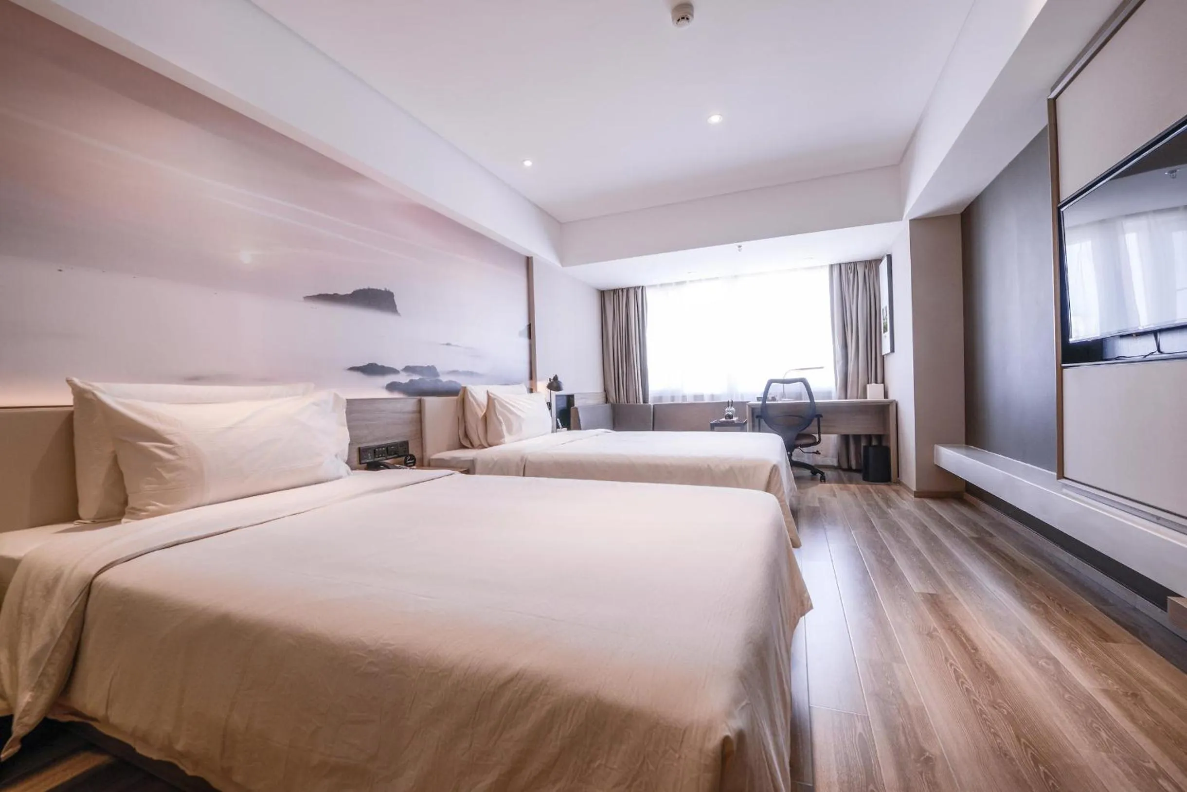 Bed in Atour Hotel Railway Station Dalian