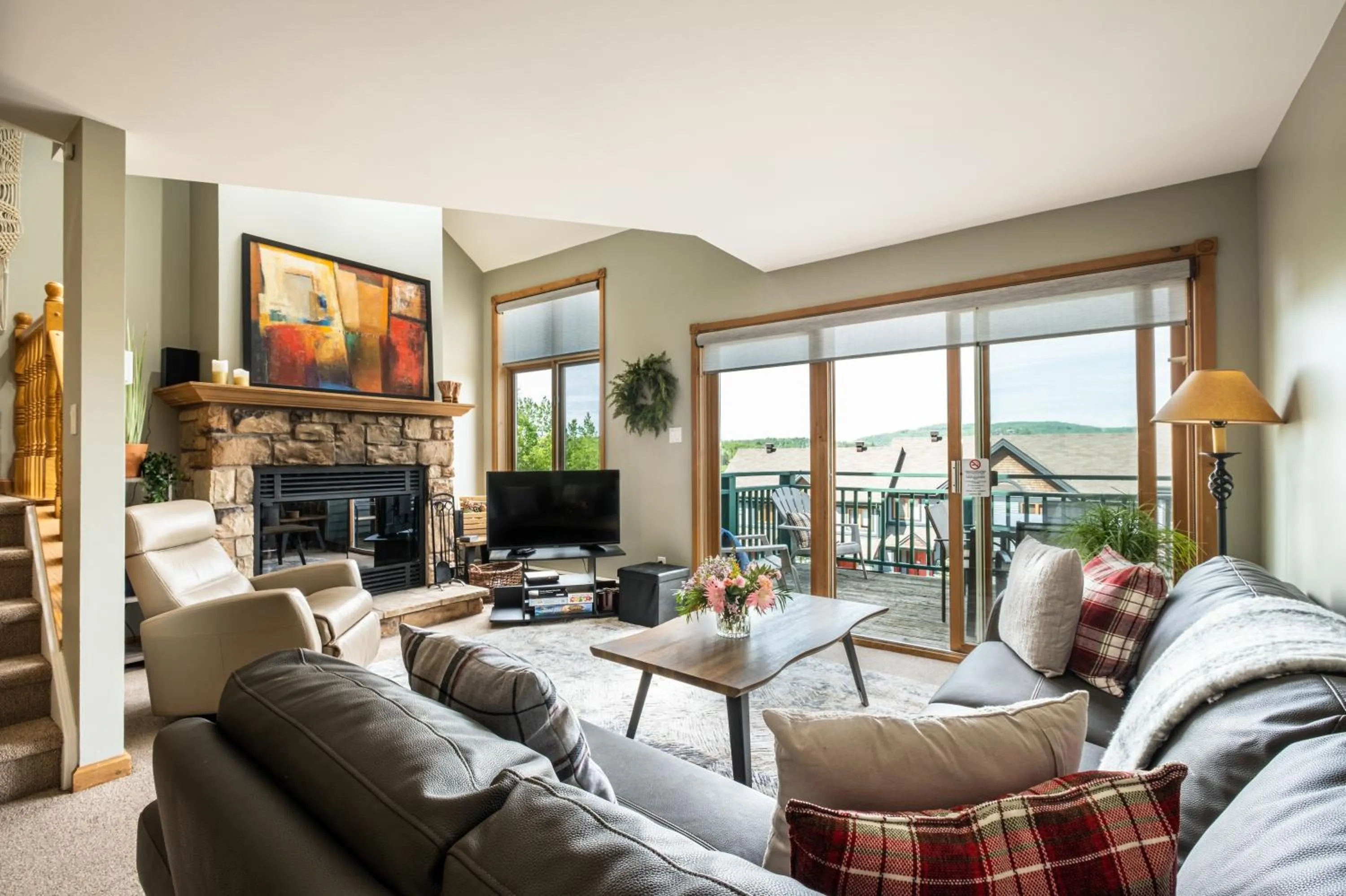 Living room in Clairière by Rendez-Vous Mont-Tremblant