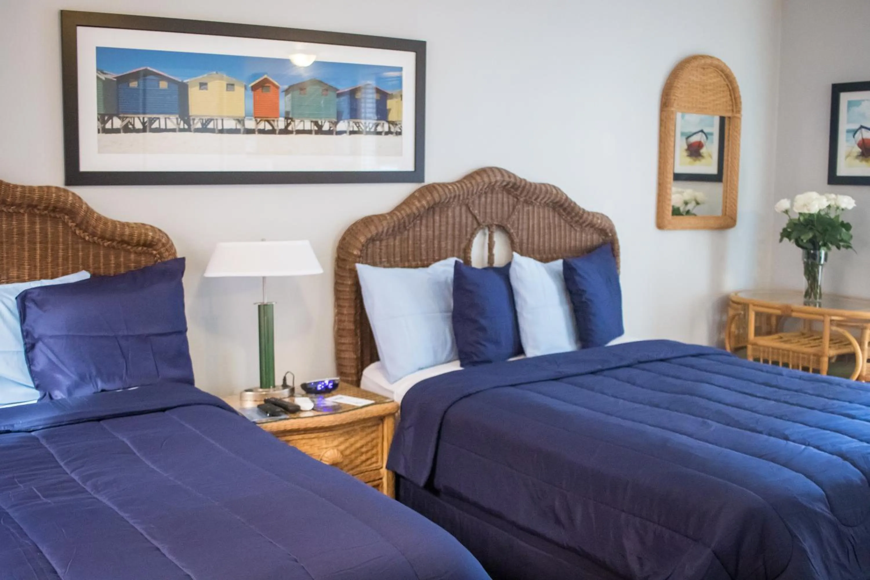 Bed in Riptide Oceanfront Hotel