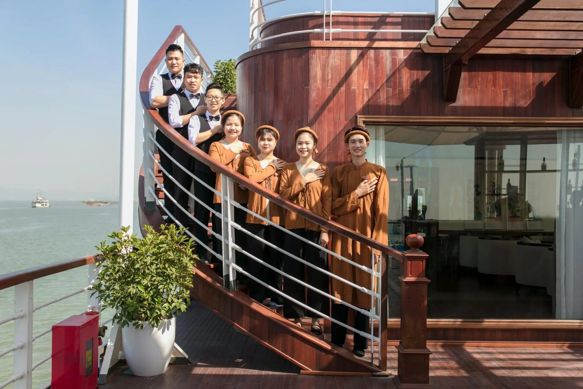 Staff in Heritage Cruises Binh Chuan Cat Ba Archipelago
