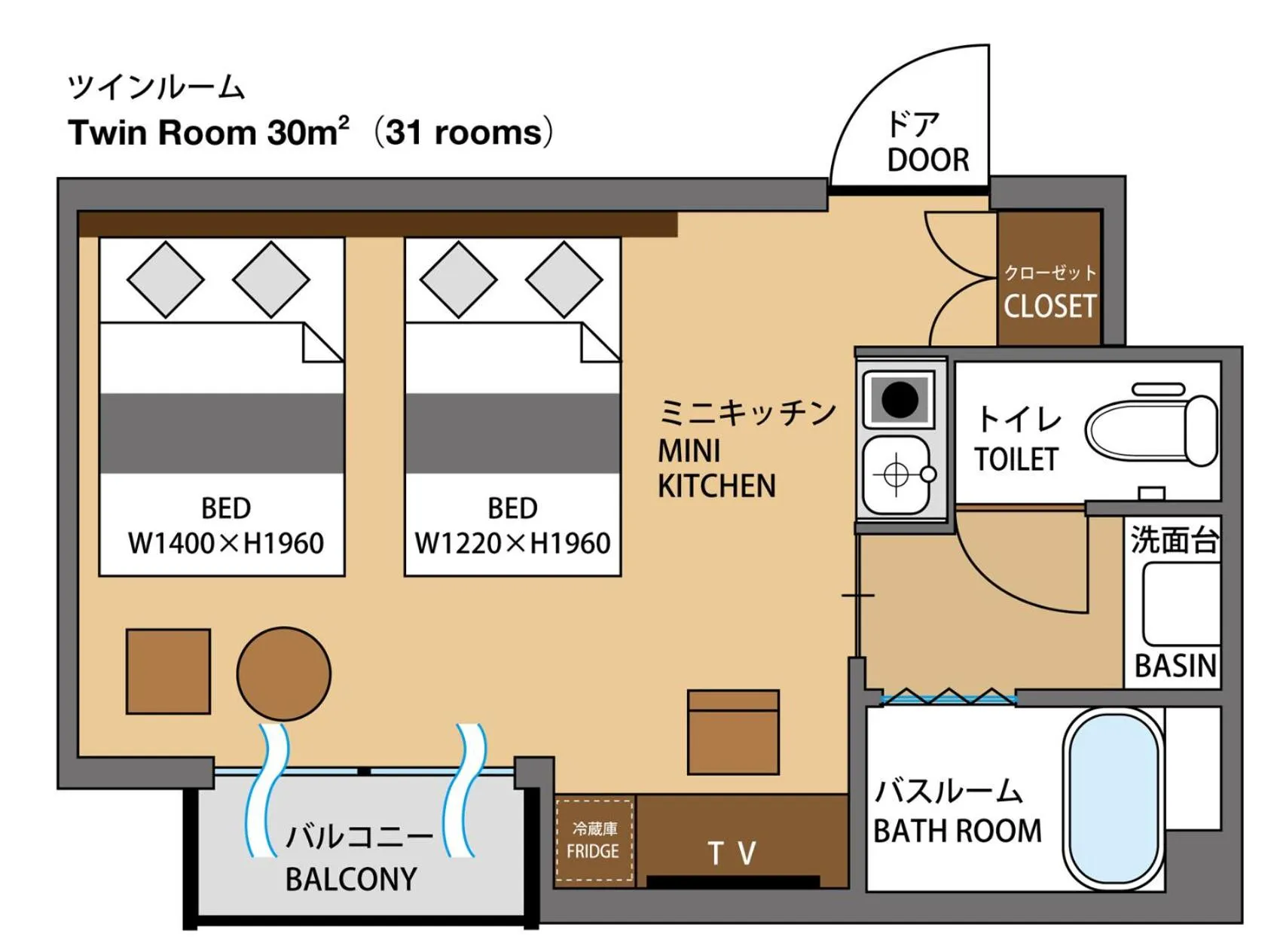 Floor plan in HOTEL SHINPOIN OSAKA