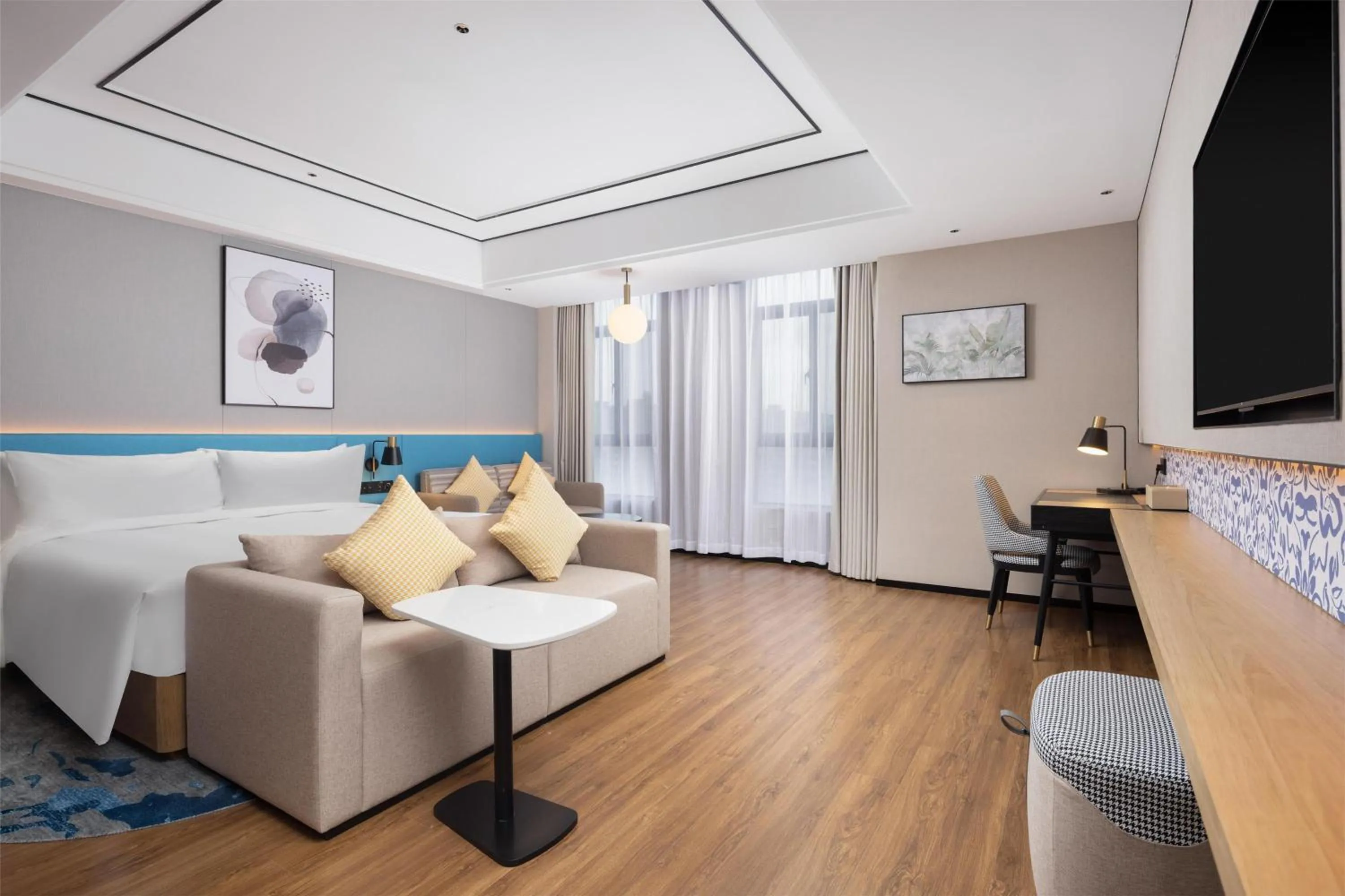 Living room, Bed in Hilton Garden Inn Zhuji East