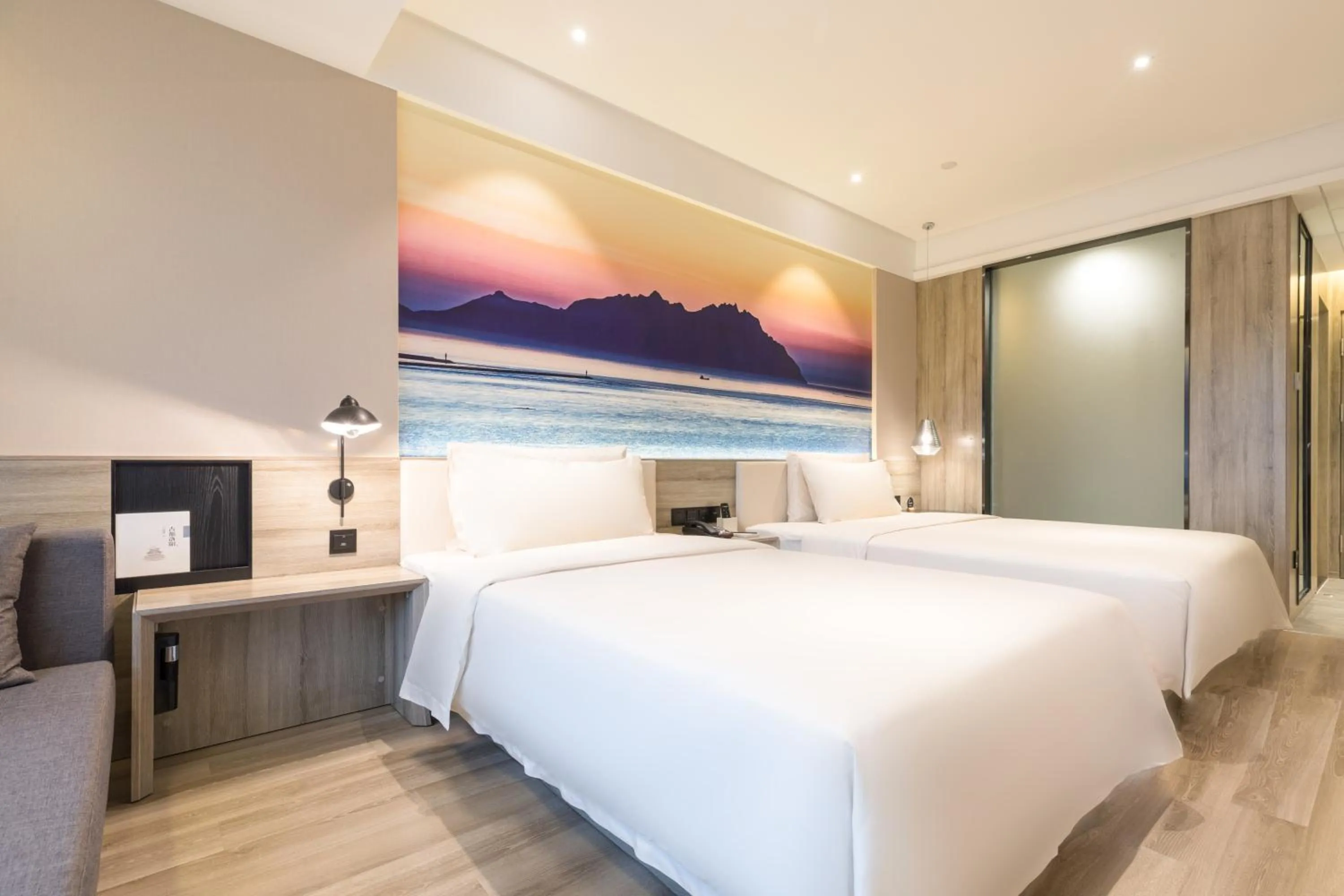 Bed in Atour Hotel Qingdao Airport Chengyang Wanxianghui