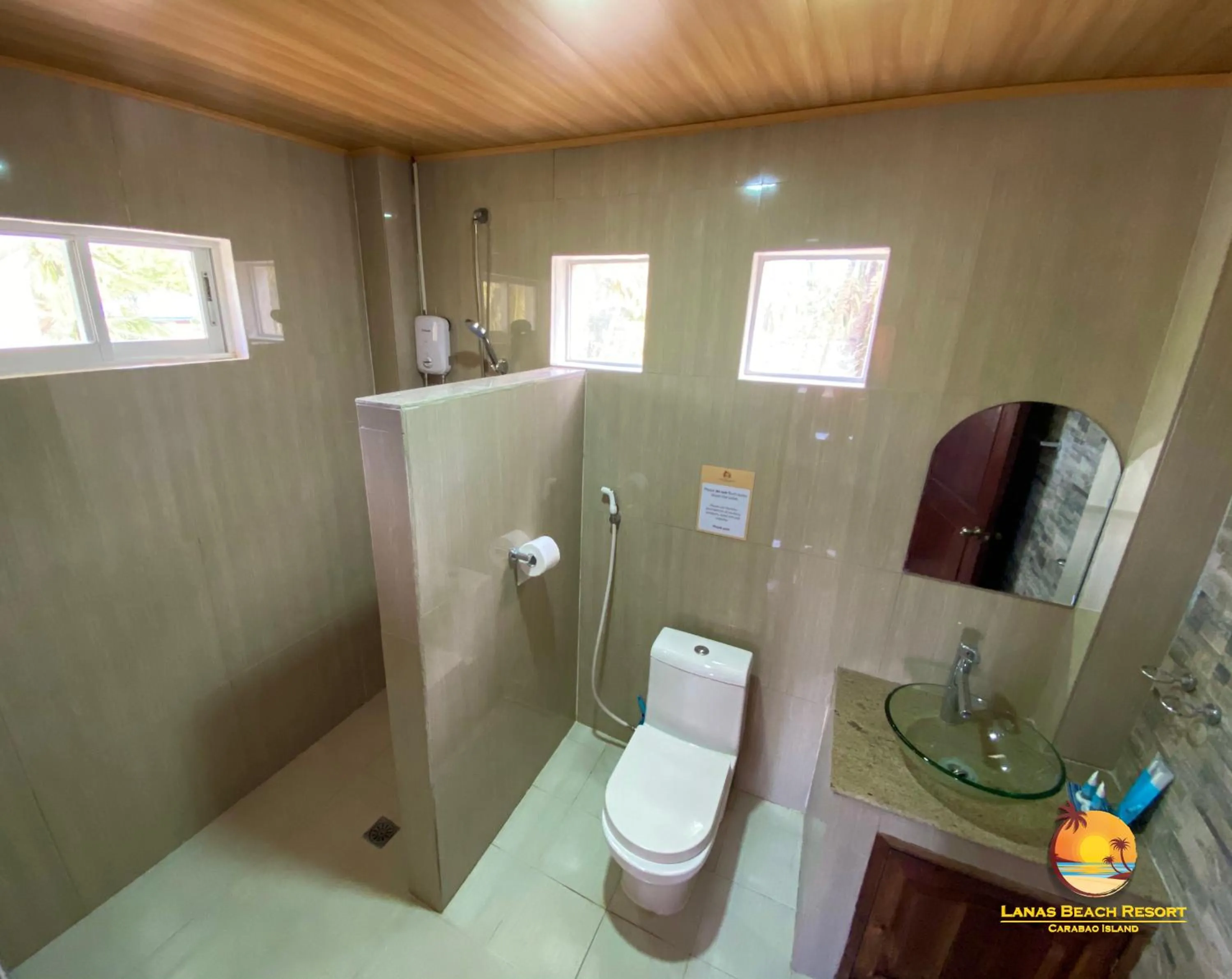 Shower in Lanas Beach Resort Carabao Island