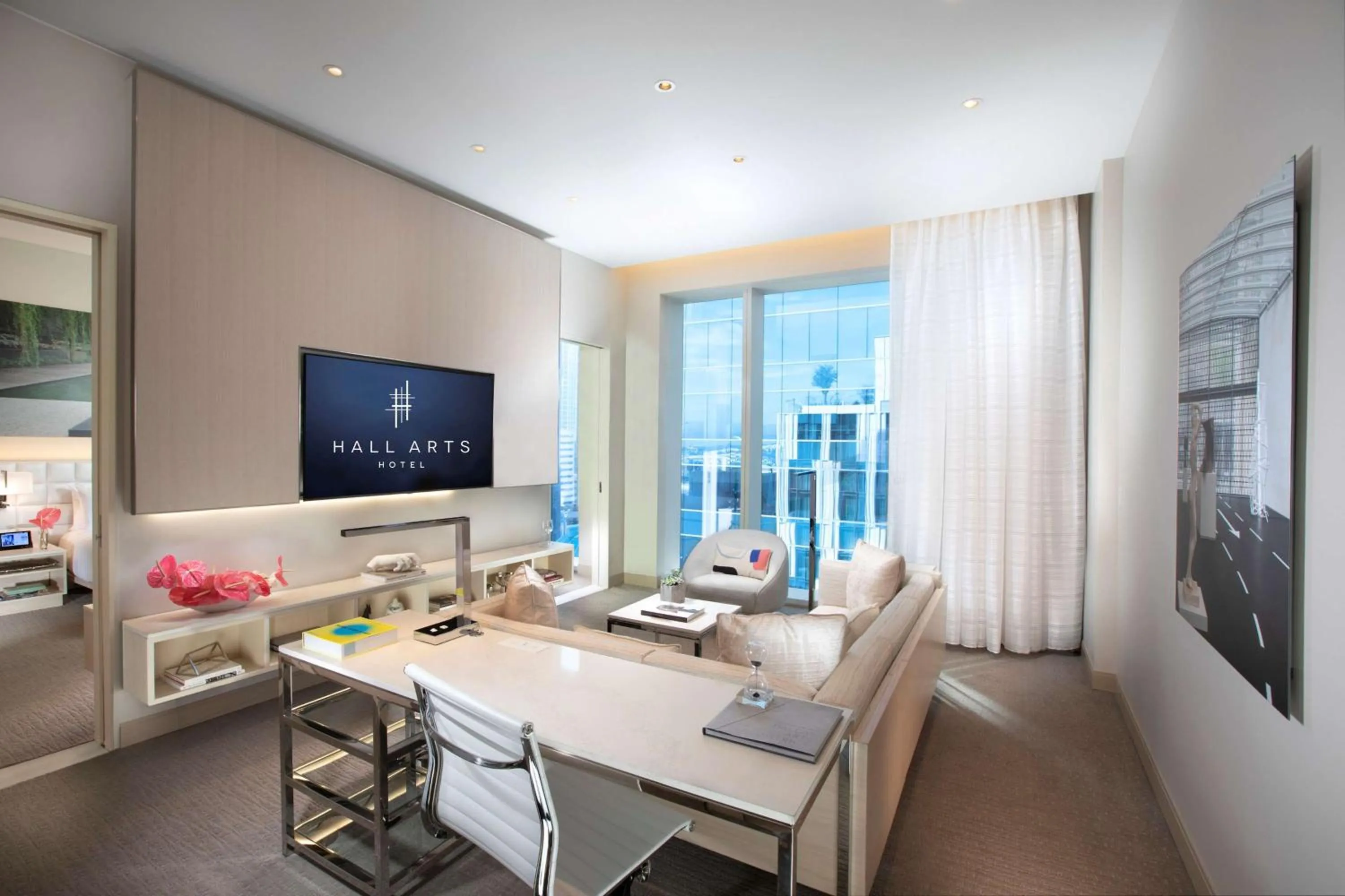 Living room in HALL Arts Hotel Dallas, Curio Collection by Hilton