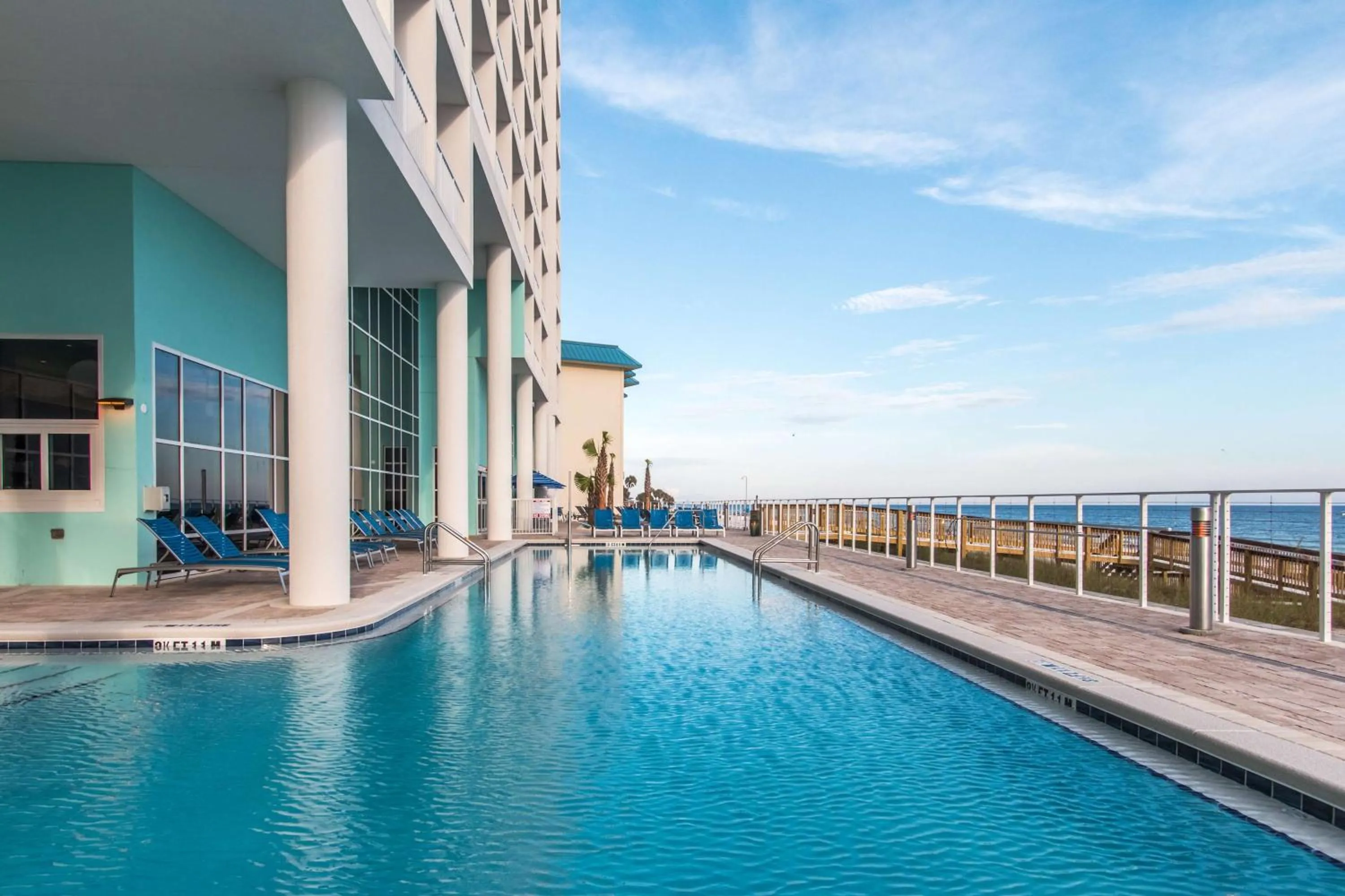 Pool view in Hampton Inn & Suites Panama City Beach-Beachfront