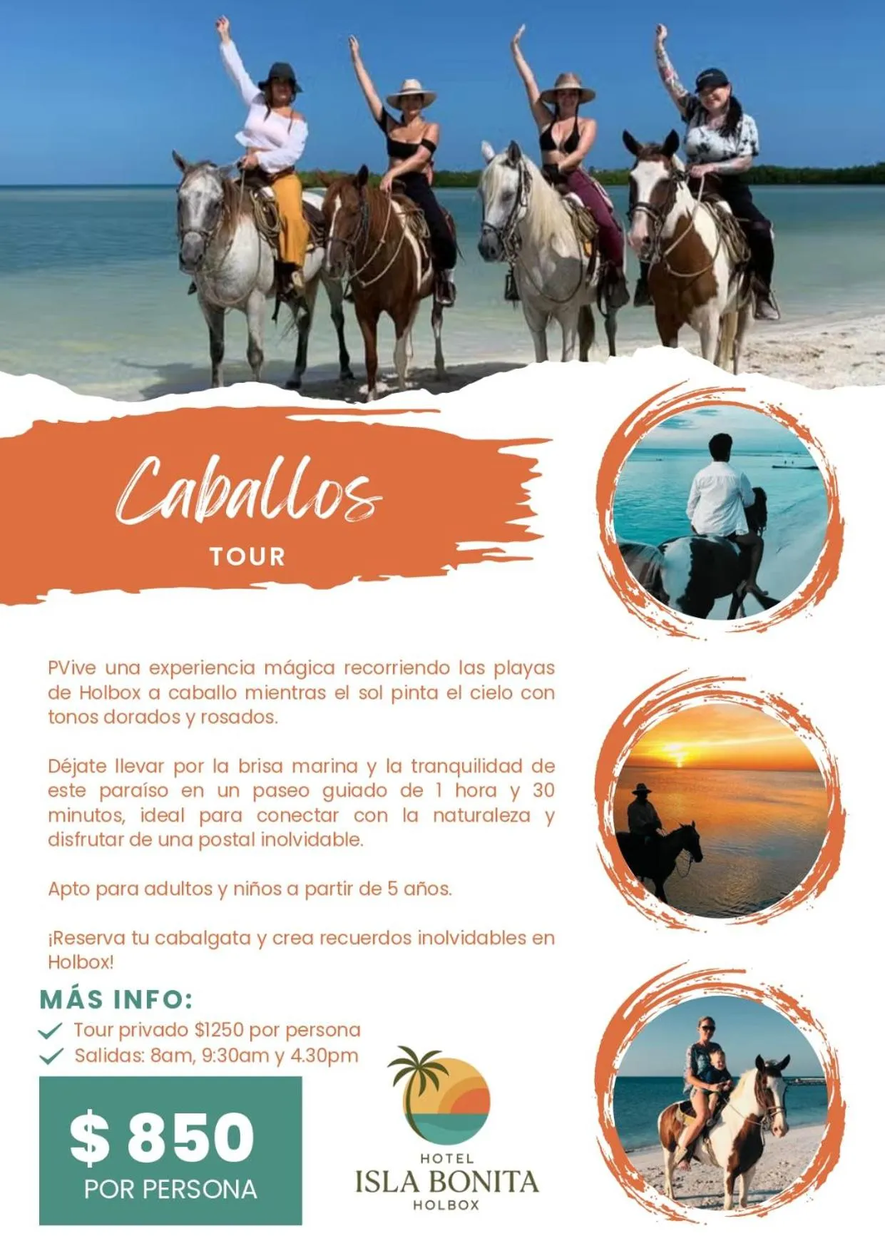 Horse-riding in Holbox Isla Bonita
